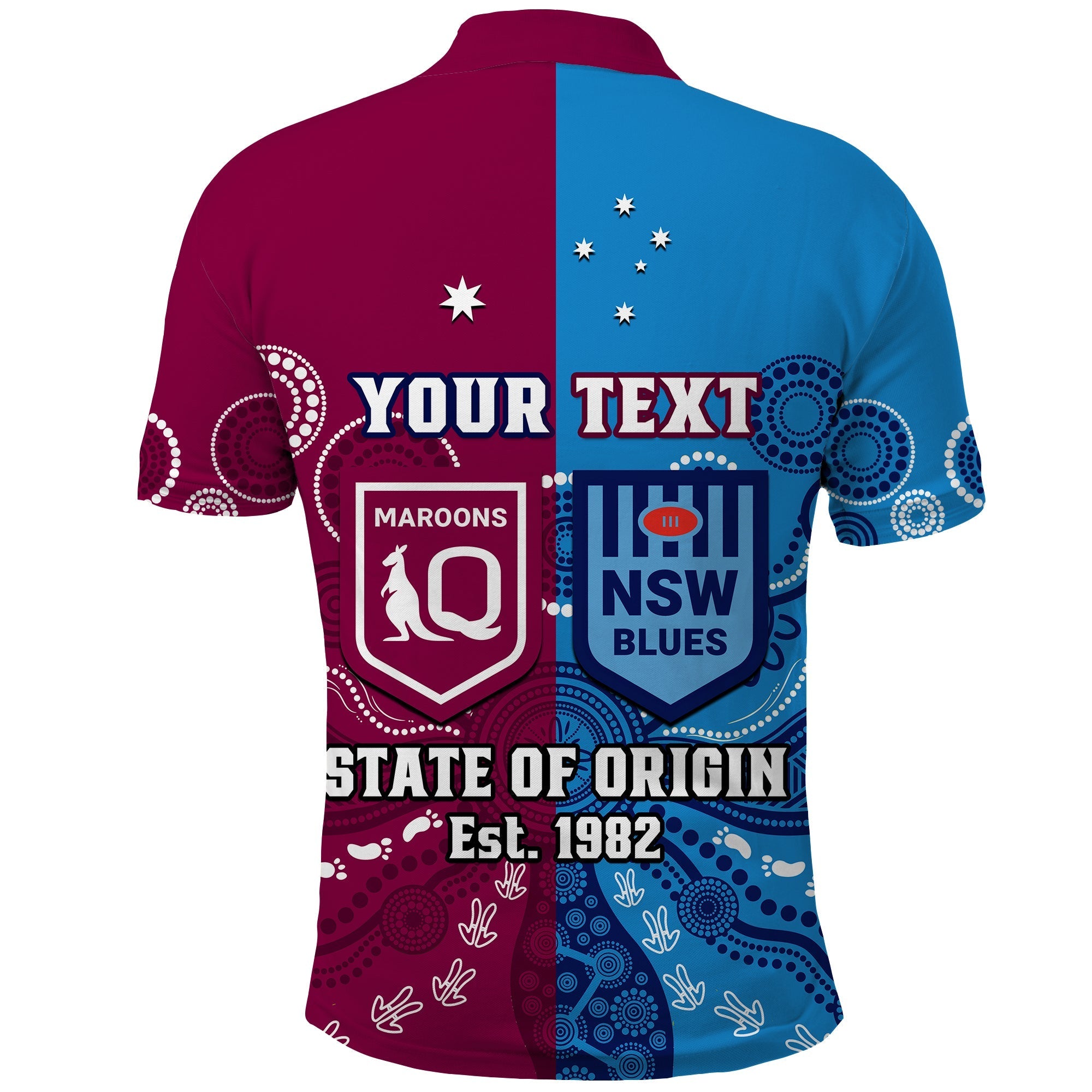 (Custom Personalised) QLD Maroons And NSW Blues Rugby Polo Shirt State of Origin Indigenous - Vibe Hoodie Shop