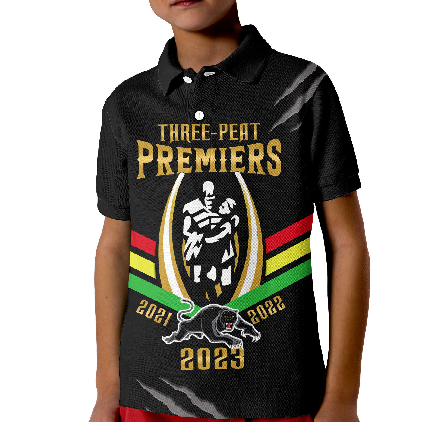 Panthers Rugby Polo Shirt Premiers 2023 Proud Black - Vibe Hoodie Shop