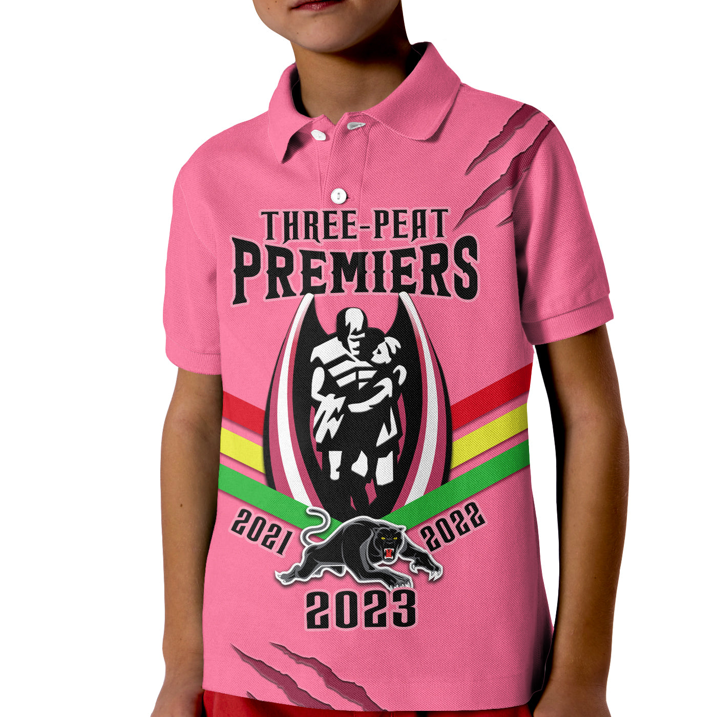 Panthers Rugby Polo Shirt Premiers 2023 Proud Pink - Vibe Hoodie Shop