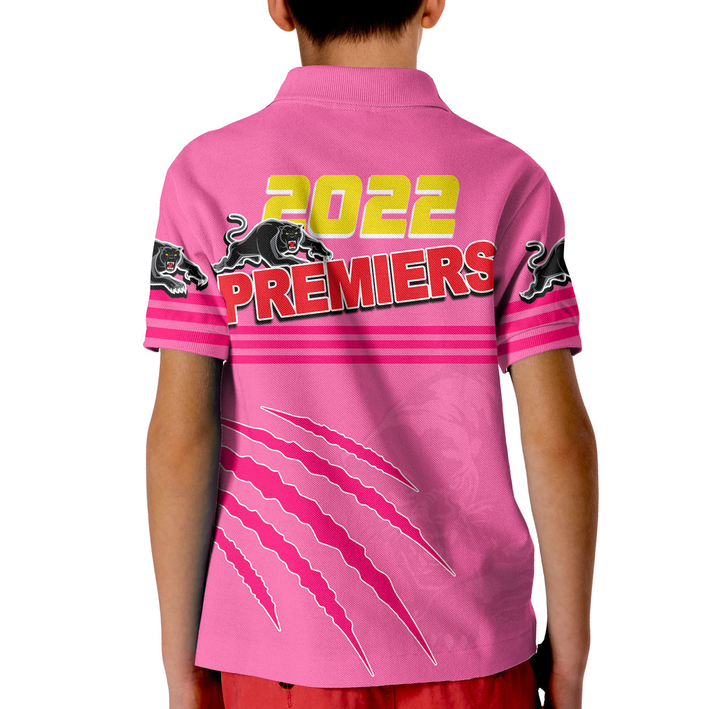 Panthers Rugby Polo Shirt KID Premiers 2022 Pink Vibe - Vibe Hoodie Shop