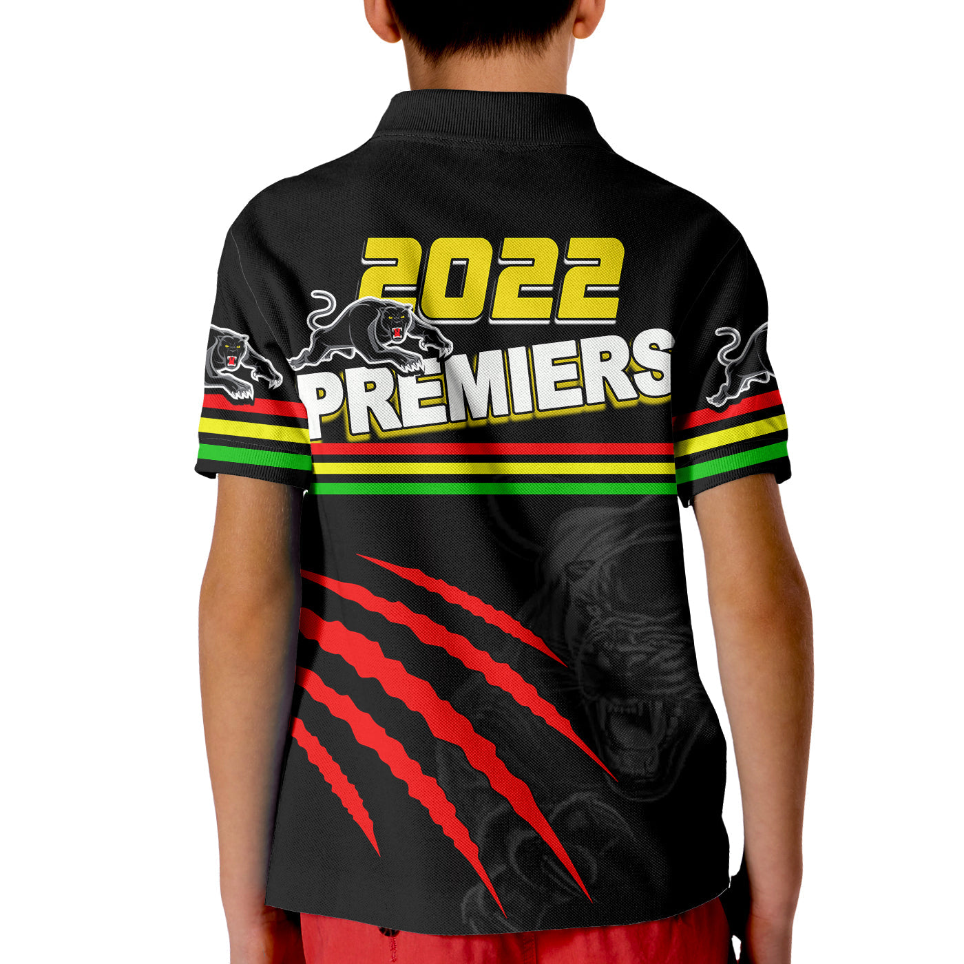 Panthers Rugby Polo Shirt KID Premiers 2022 Black Vibe - Vibe Hoodie Shop