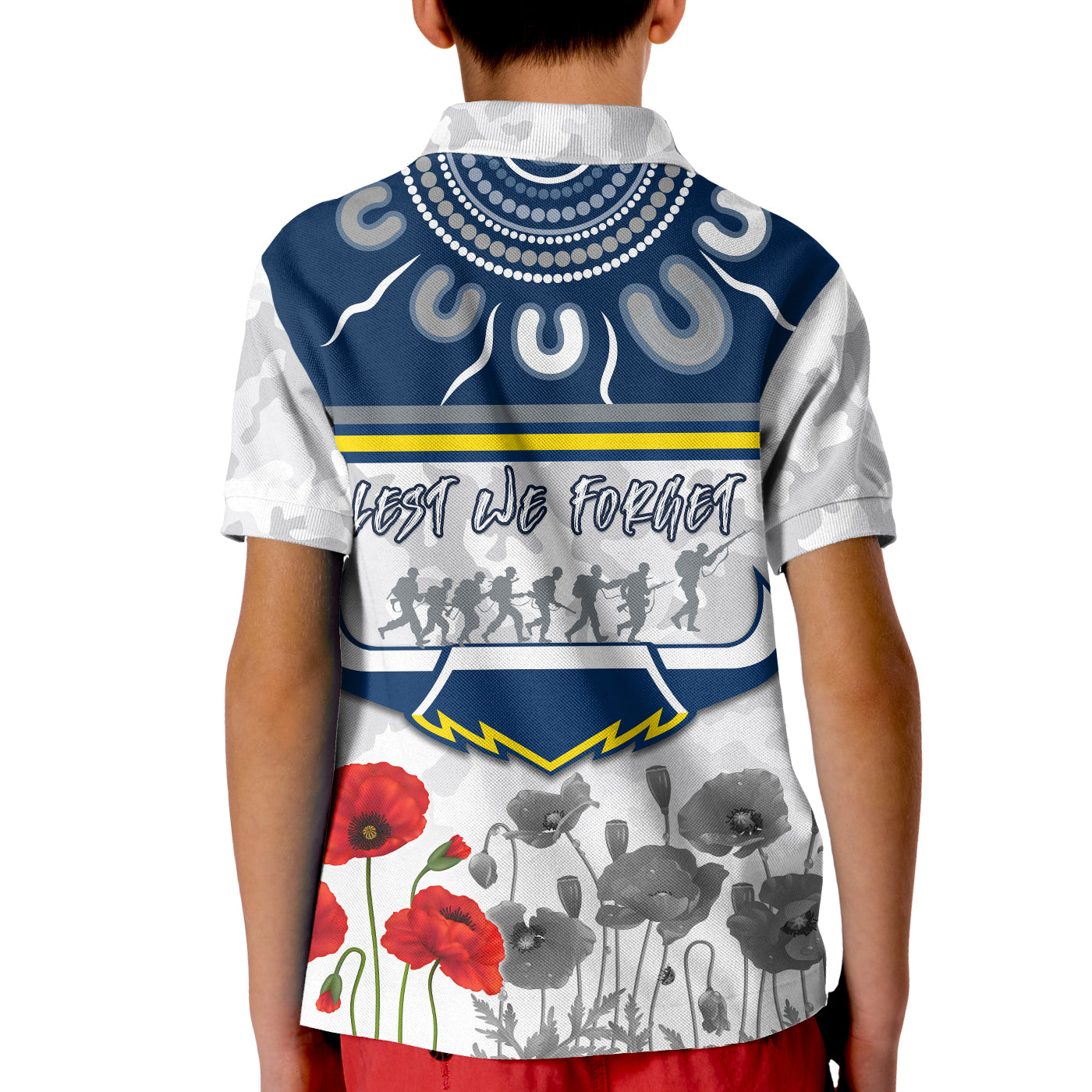 Cowboys ANZAC Day 2022 Polo Shirt Aboriginal Lest We Forget - Vibe Hoodie Shop