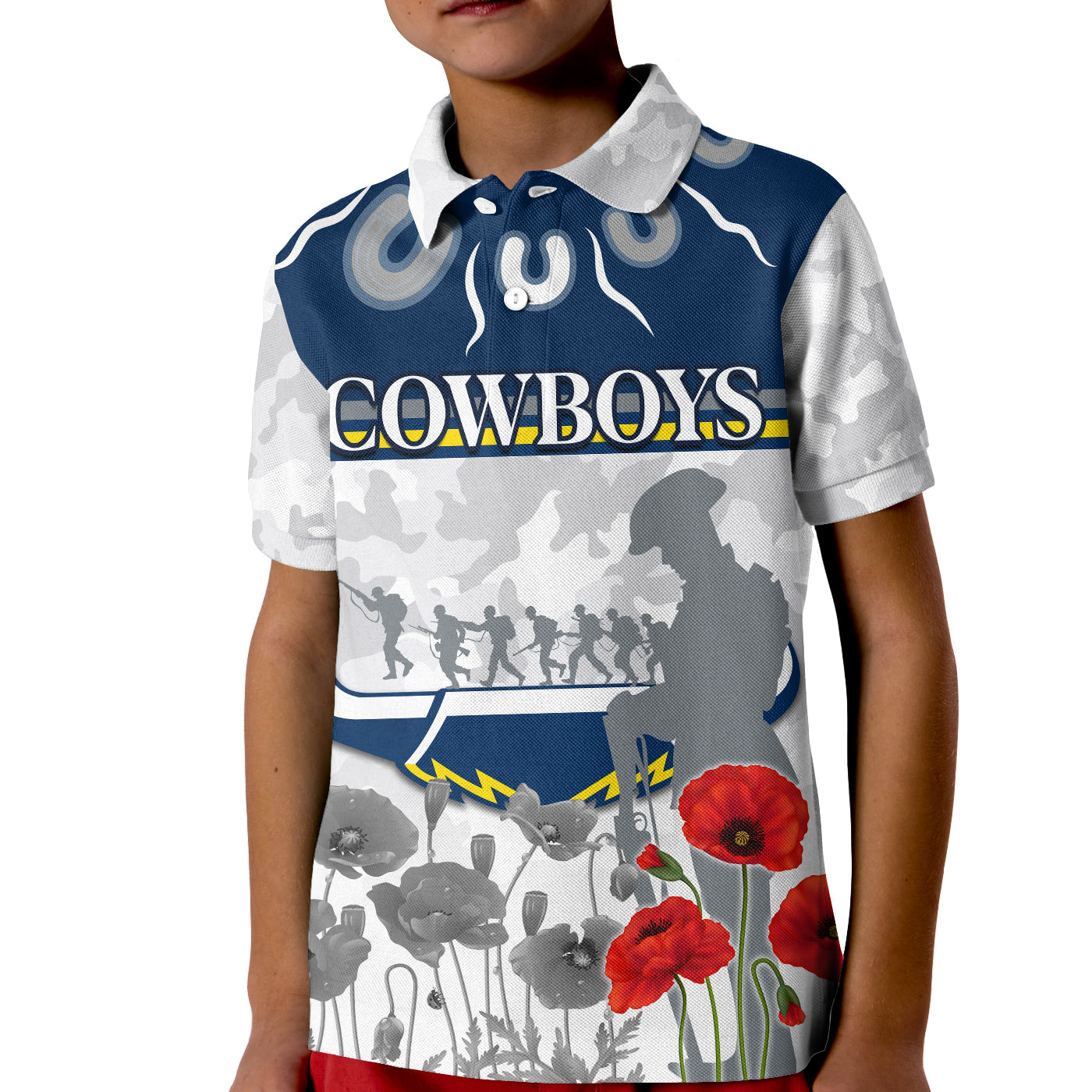 Cowboys ANZAC Day 2022 Polo Shirt Aboriginal Lest We Forget - Vibe Hoodie Shop