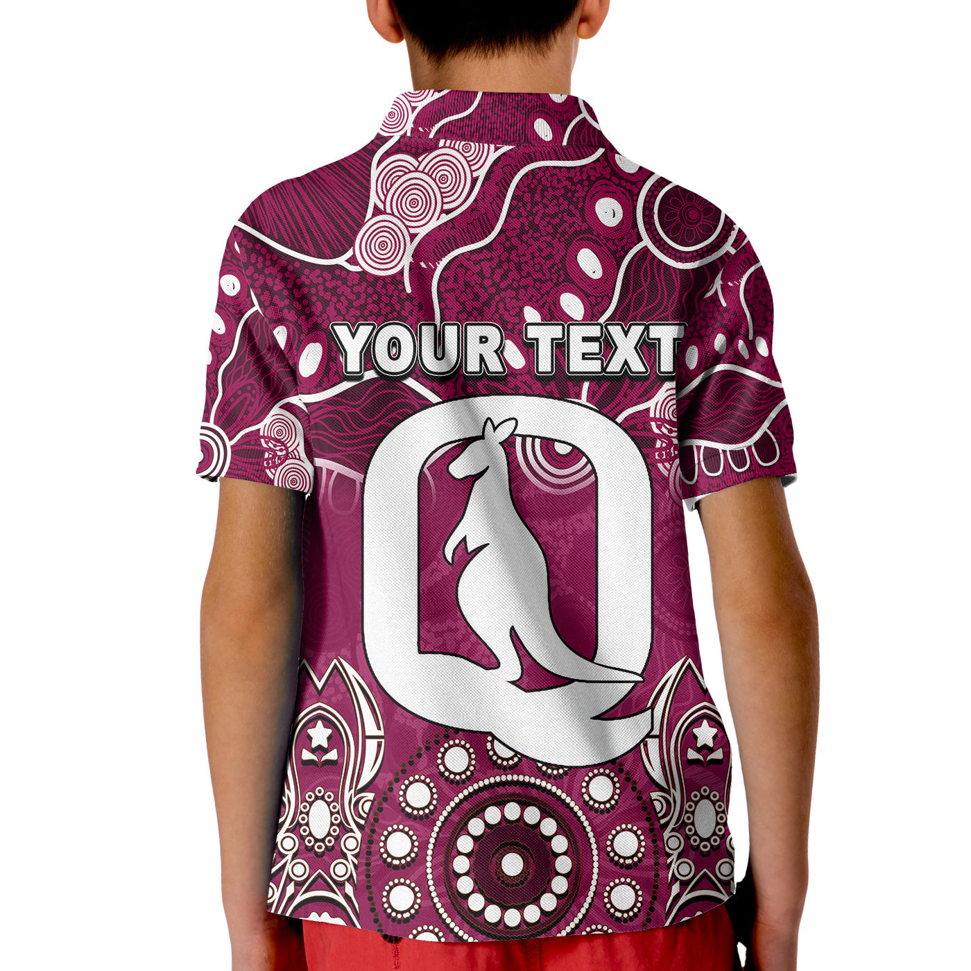 (Custom Personalised) Queensland Maroons Polo Shirt KID Aboriginal - Vibe Hoodie Shop