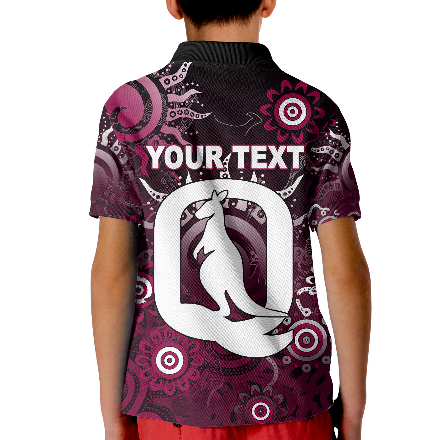 (Custom Personalised) QLD Maroons Polo Shirt KID Aboriginal - Vibe Hoodie Shop