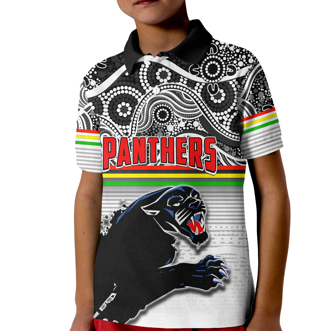 (Custom Personalised) Panthers Rugby Champions 2022 Indigenous Basic Style Polo Shirt KID - Vibe Hoodie Shop