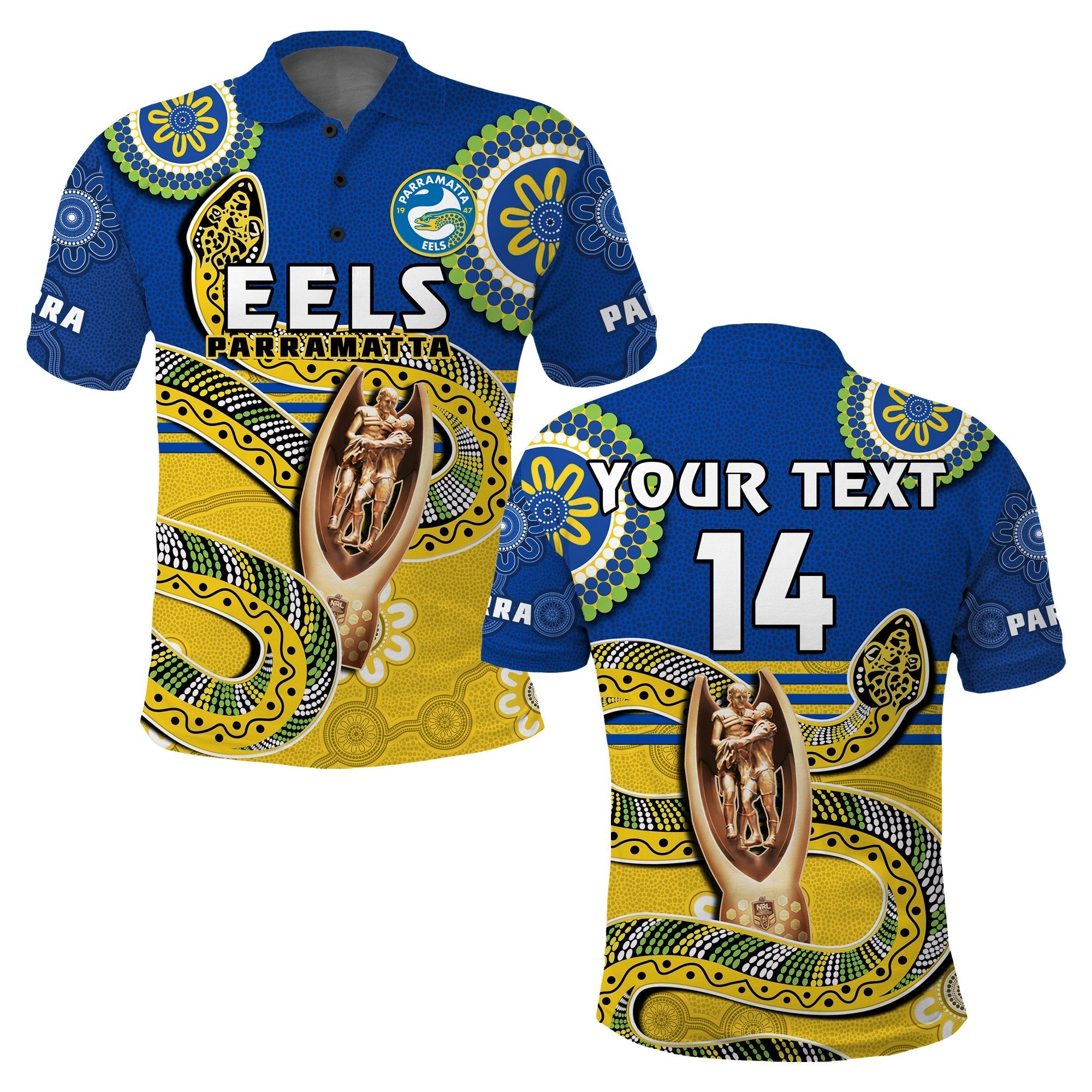 (Custom Text And Number) Eels Rugby Polo Shirt Parra 2022 Indigenous Proud Premiers - Vibe Hoodie Shop