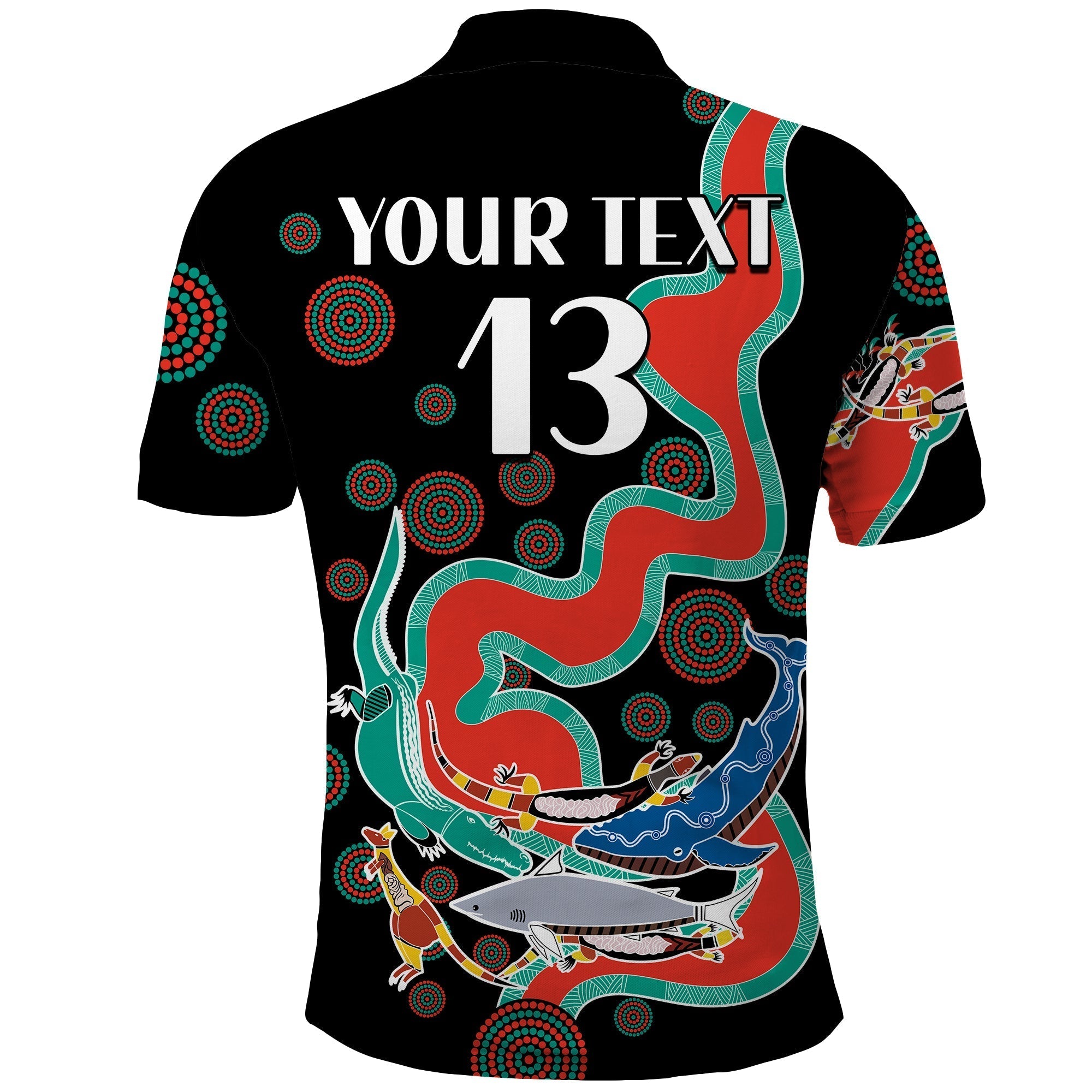 (Custom Text and Number) Rabbitohs Polo Shirt Go The Bunnies Aboriginal - Vibe Hoodie Shop