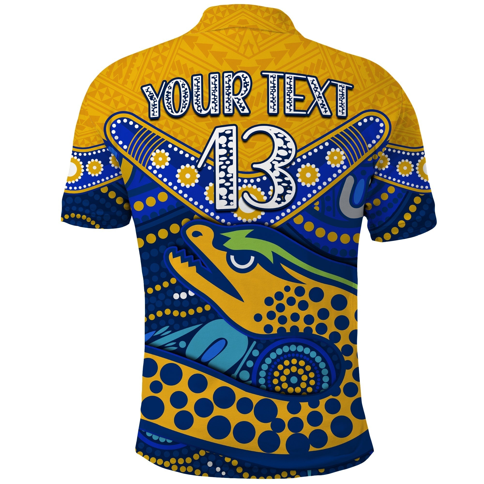 (Custom Text and Number) Eels Rugby Polo Shirt Aboriginal and Polynesia Parramatta - Vibe Hoodie Shop