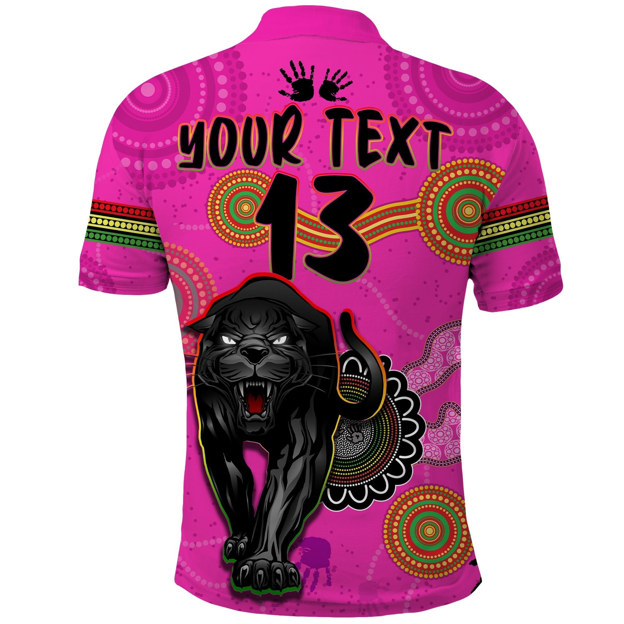 (Custom Text and Number) Panthers Polo Shirt Aboriginal Premiers 2022 We Are The Champions With Trophy - Vibe Hoodie Shop