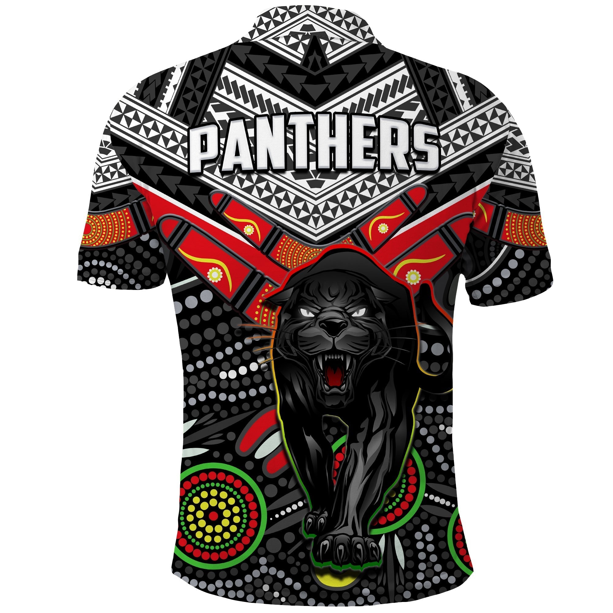 Panthers Rugby Polo Shirt Aboriginal and Polynesia Penrith The Riff - Vibe Hoodie Shop