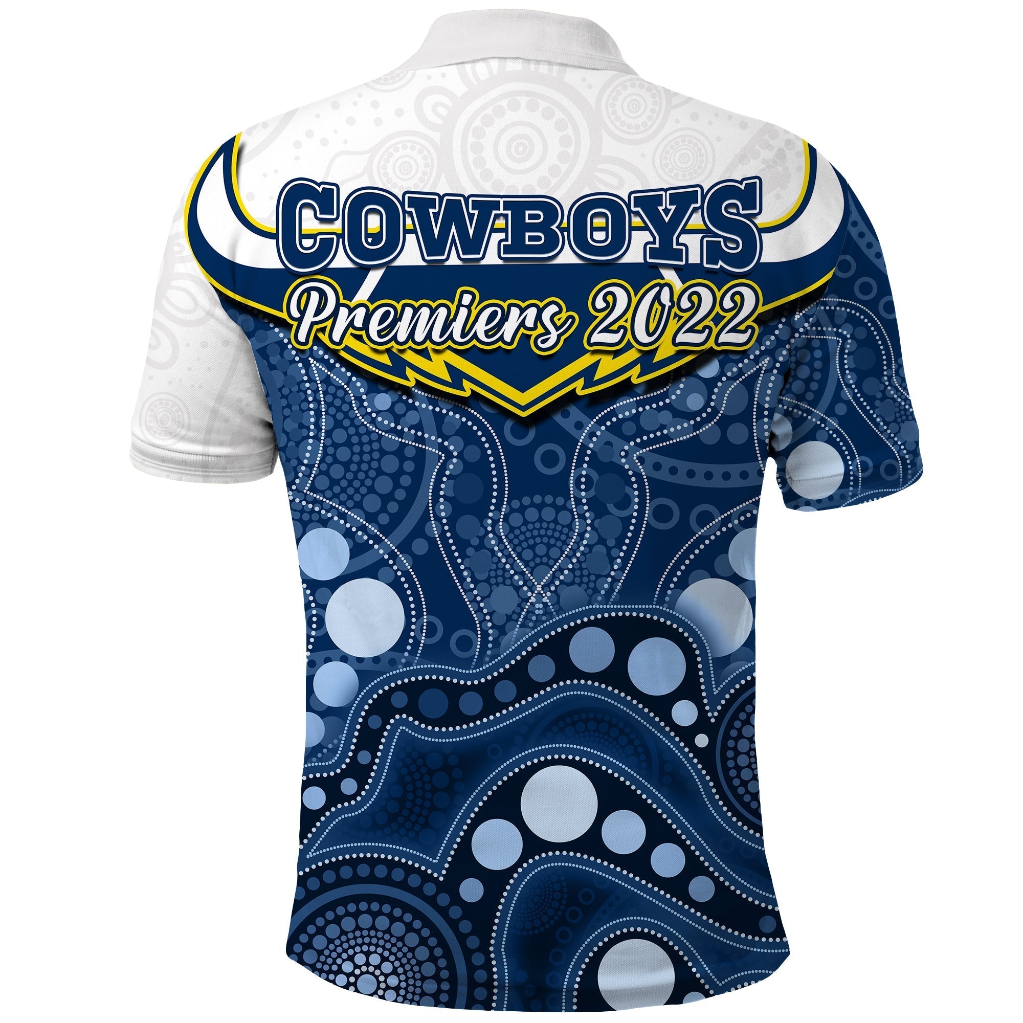 Cowboys Rugby Polo Shirt Indigenous Pattern 2022 Premiers Sporty Style - Vibe Hoodie Shop
