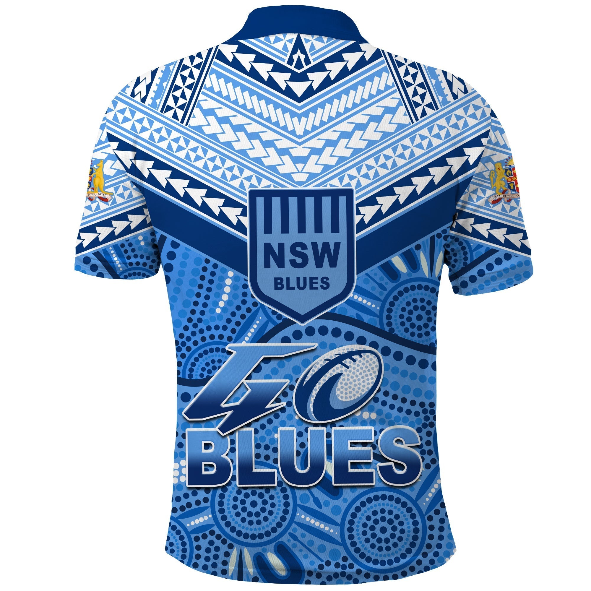NSW Blues Polo Shirt Aboriginal and Polynesia Admirable - Vibe Hoodie Shop