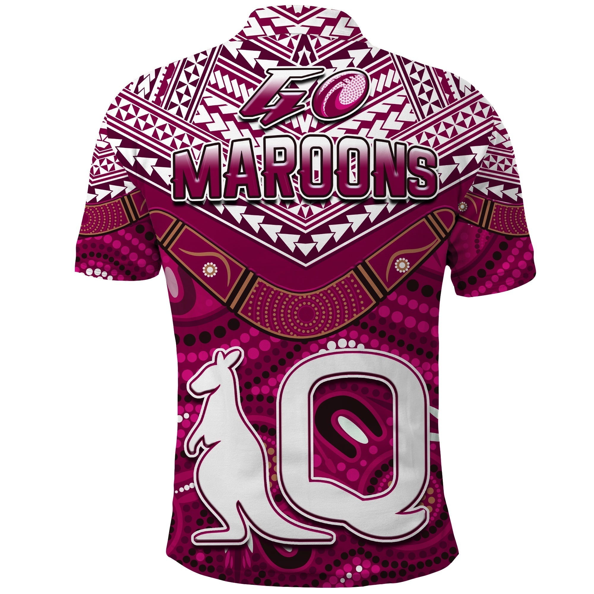 QLD Maroons Polo Shirt Aboriginal and Polynesia Admirable - Vibe Hoodie Shop