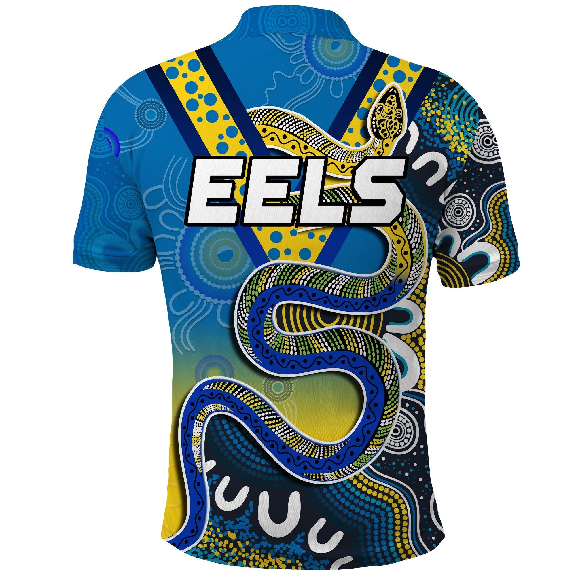 Eels Rugby Polo Shirt Aboriginal Art Sporty Style - Vibe Hoodie Shop