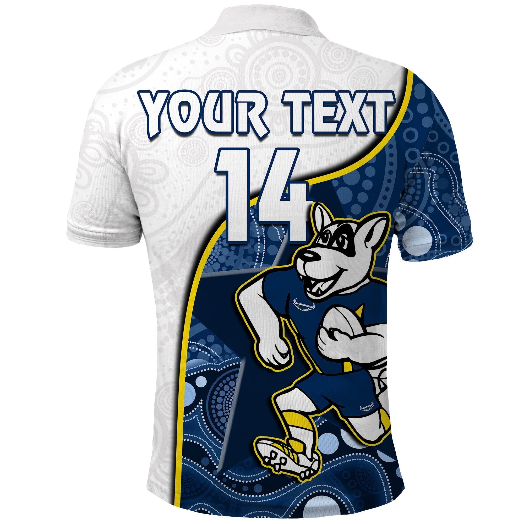 (Custom Text And Number) Cowboys Rugby Polo Shirt Macost Indigenous Pattern 2022 Premiers - Vibe Hoodie Shop