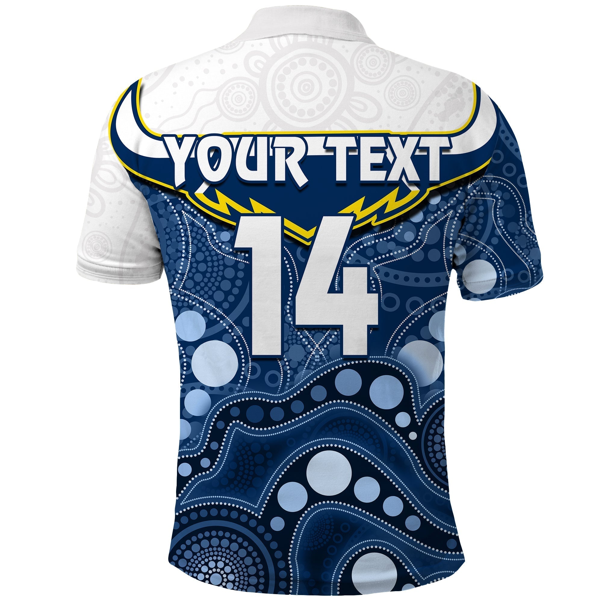 (Custom Text And Number) Cowboys Rugby Polo Shirt Indigenous Pattern 2022 Premiers Sporty Style - Vibe Hoodie Shop