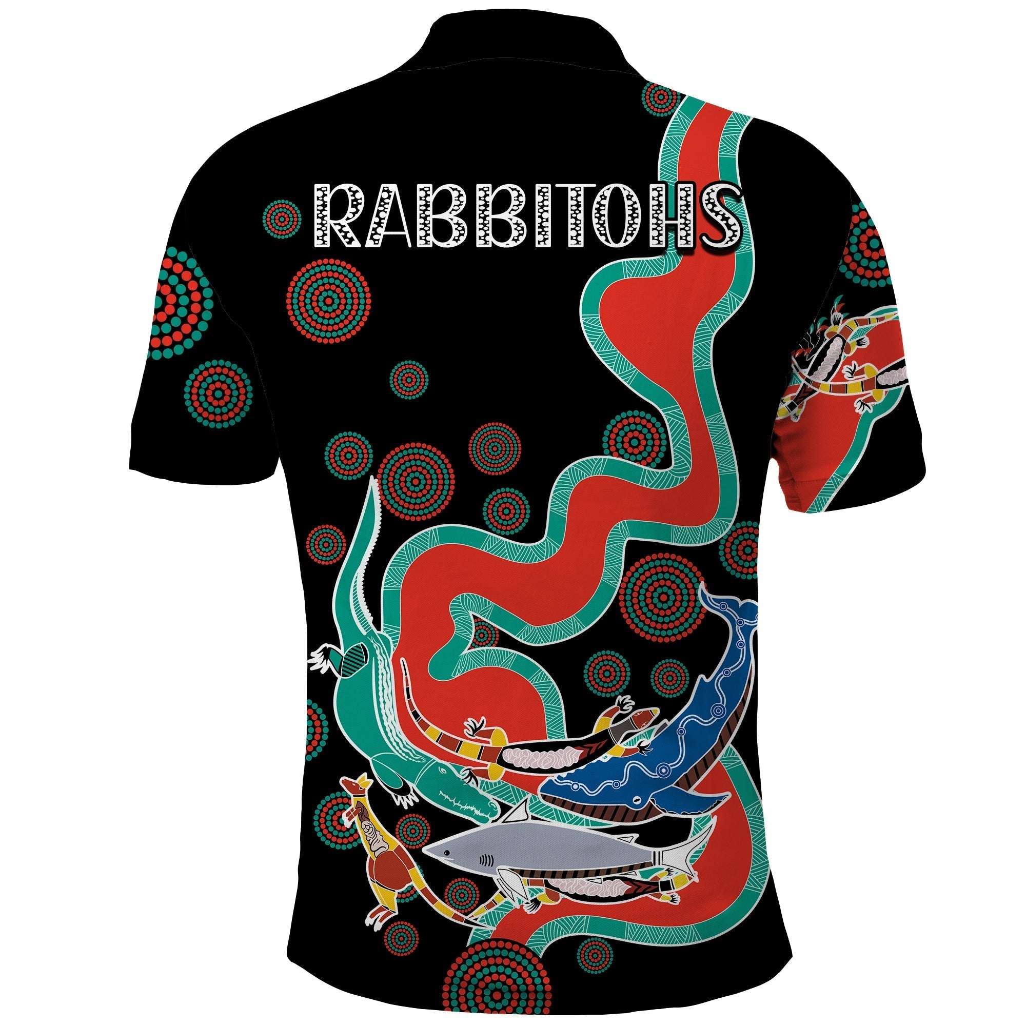 Rabbitohs Polo Shirt Go The Bunnies Aboriginal - Vibe Hoodie Shop