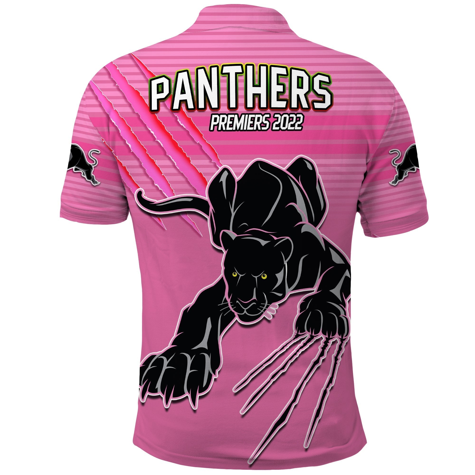 Panthers Proud Polo Shirt Back to Back Premiers 2022 Version Pink - Vibe Hoodie Shop