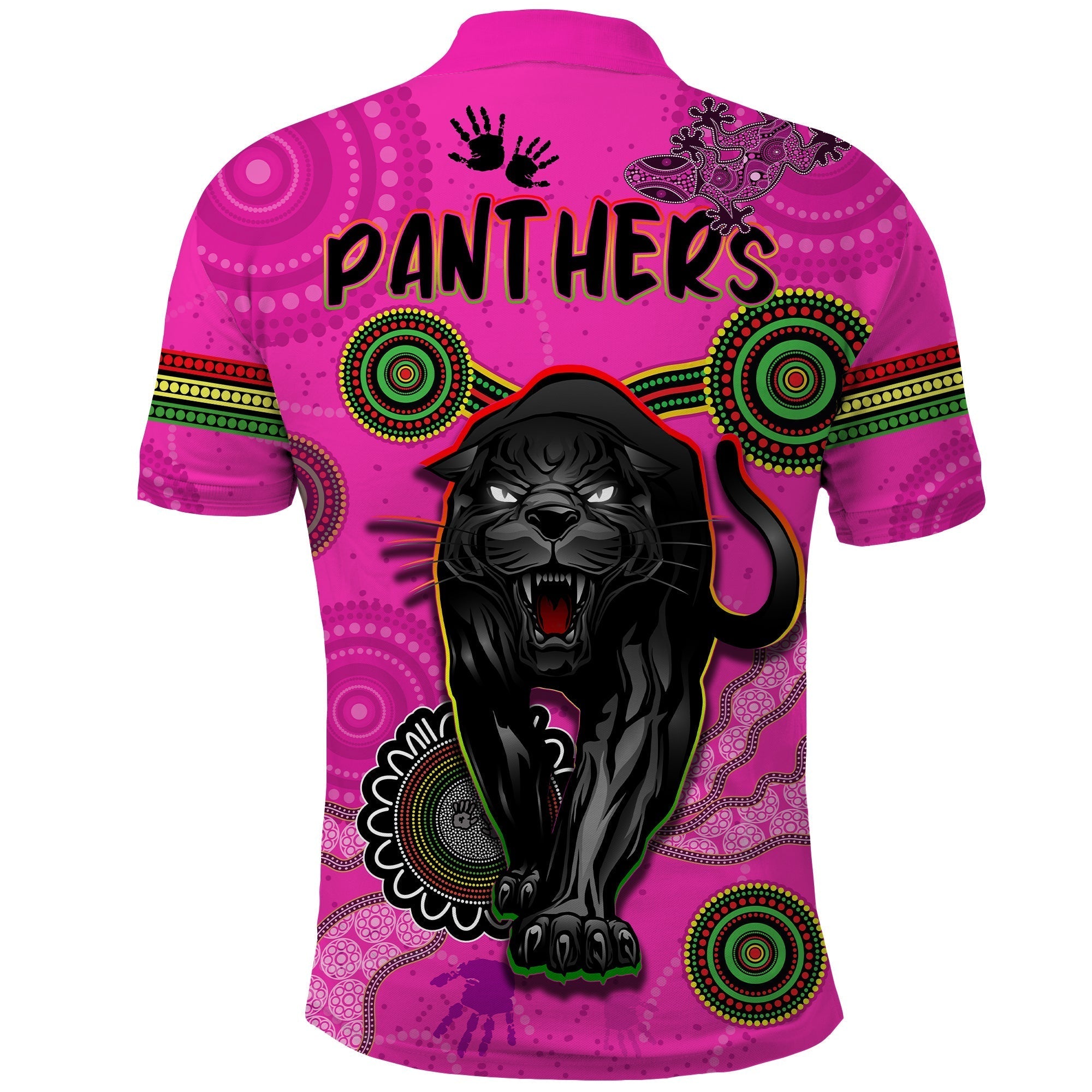 Panthers Polo Shirt Aboriginal with Lizard - Vibe Hoodie Shop