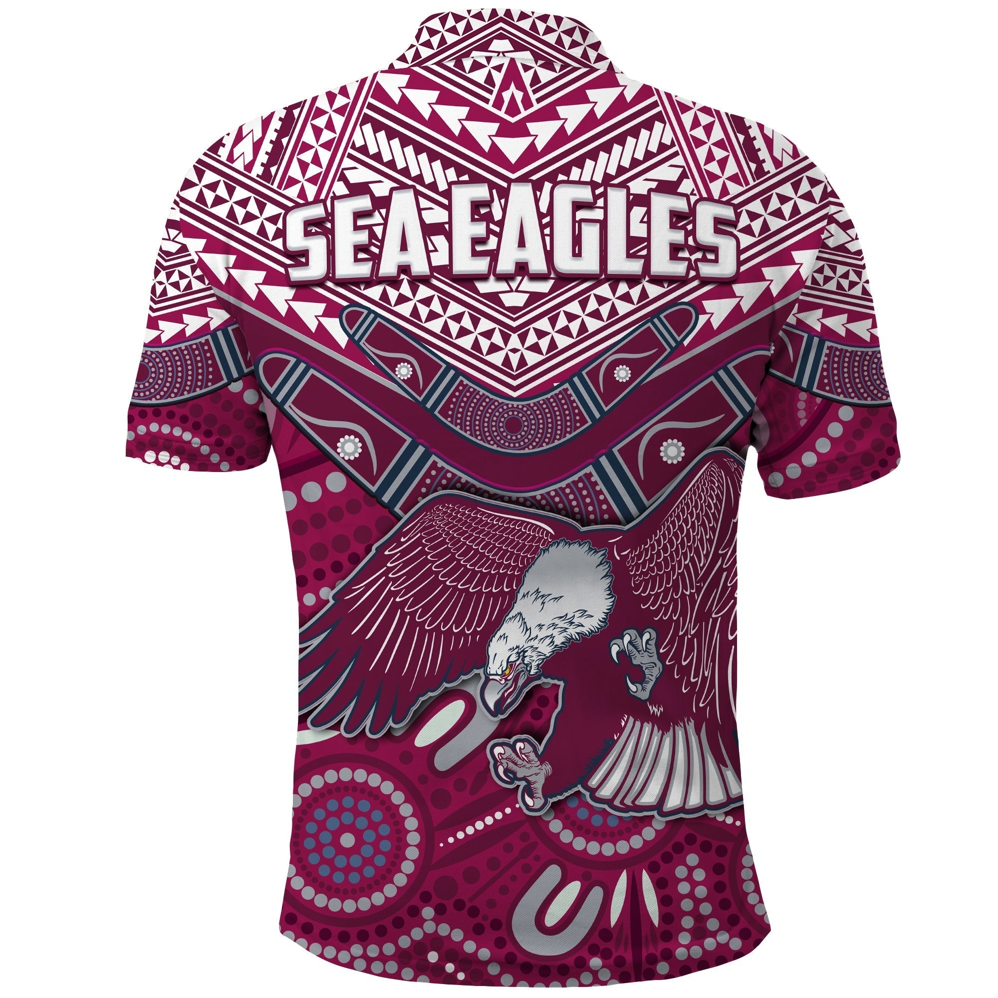 Sea Eagles Rugby Polo Shirt Aboriginal and Polynesia Manly Warringah - Vibe Hoodie Shop