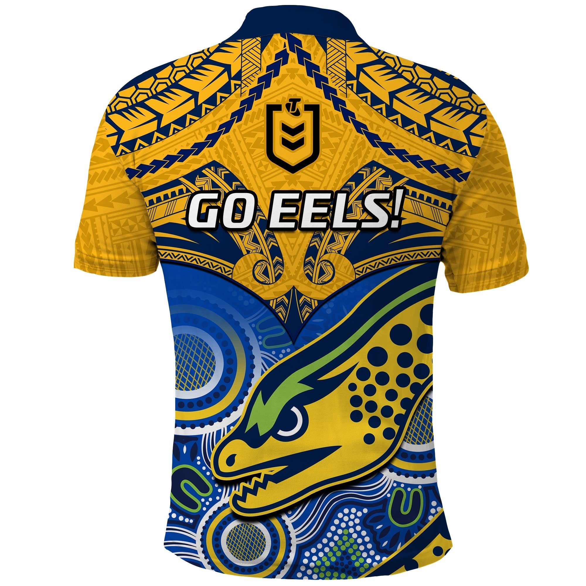 Parramatta Rugby 2023 Polo Shirt Go Eels Polynesian Mix Indigenous Art - Vibe Hoodie Shop