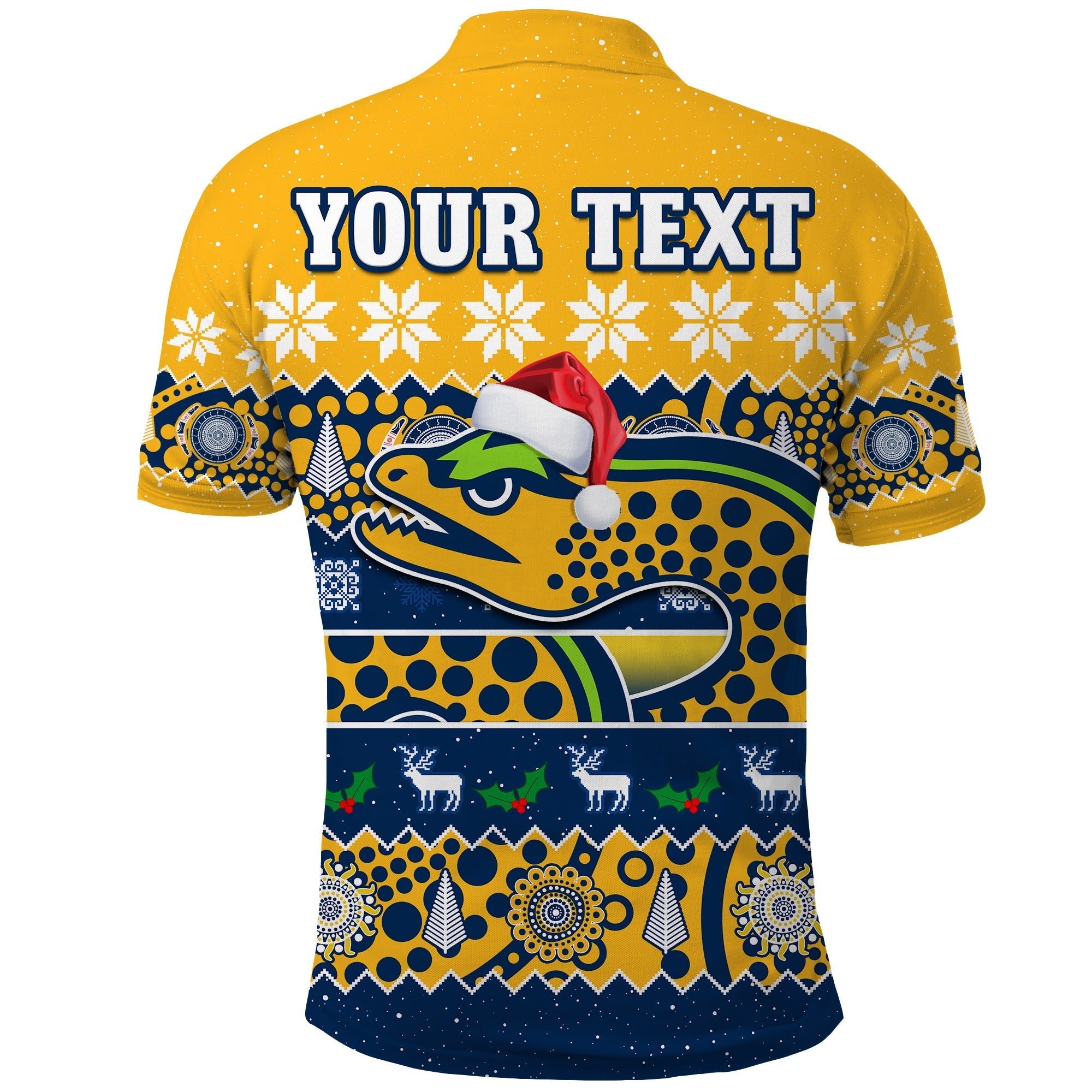 (Custom Personalised) Parramatta Eels Christmas Polo Shirt Parra Aboriginal Art Merry Xmas - Vibe Hoodie Shop