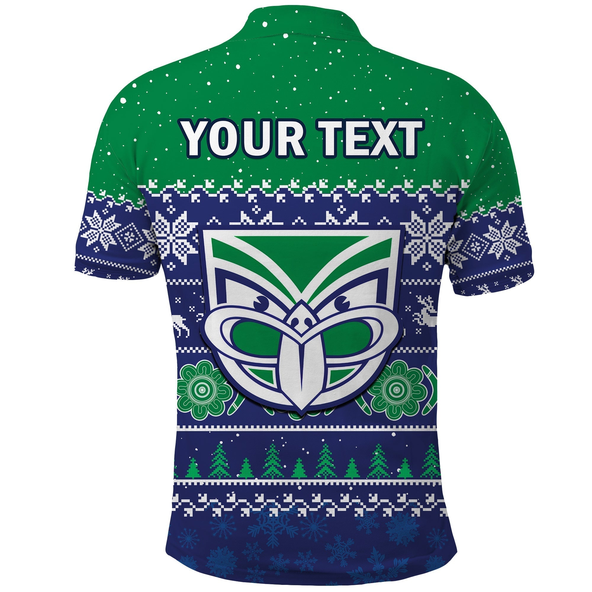 custom-personalised-warriors-rugby-polo-shirt-new-zealand-indigenous-merry-christmas