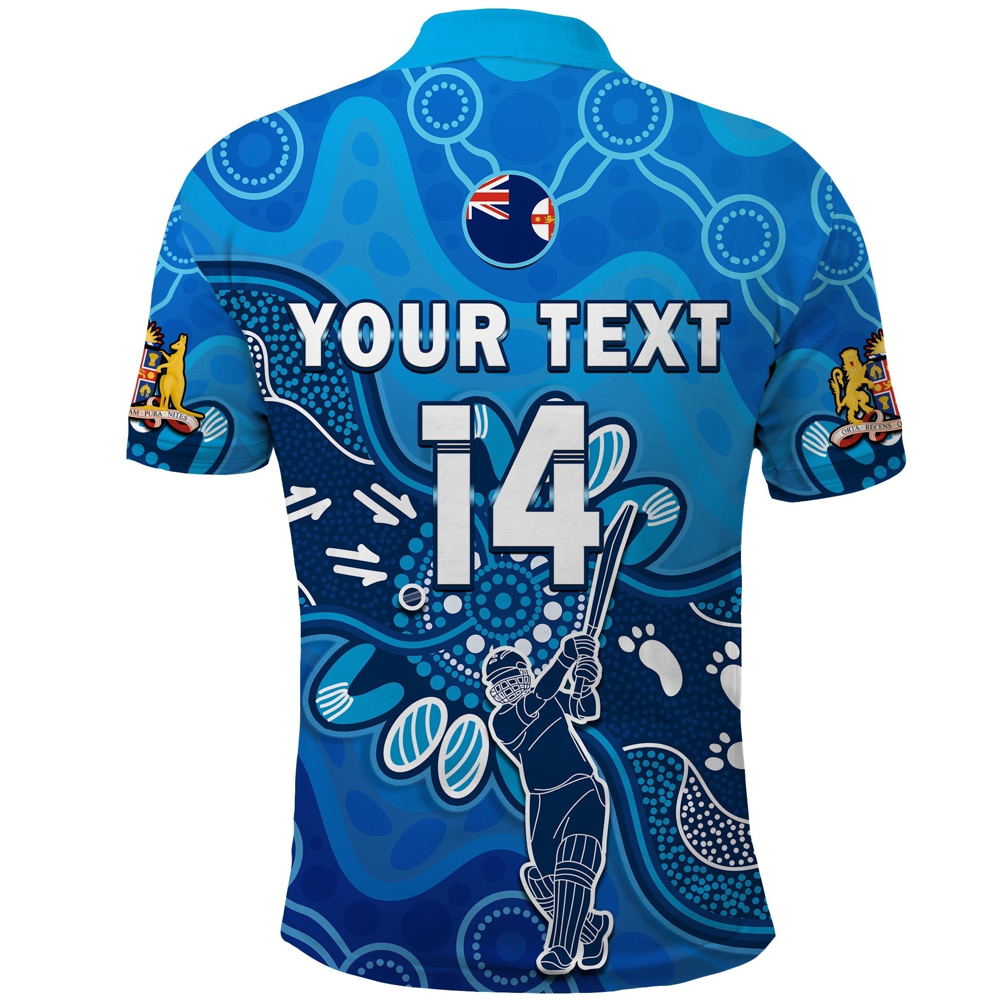 (Custom Text And Number) New South Wales Cricket Polo Shirt NSW 2022 Aboriginal Art - Vibe Hoodie Shop