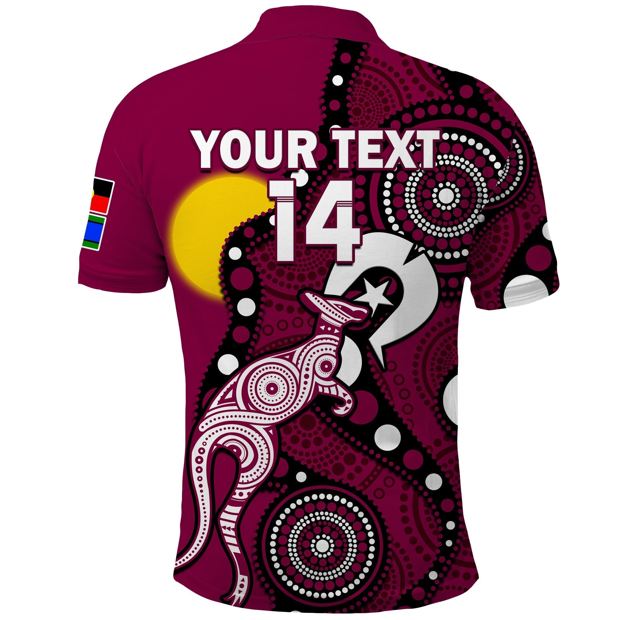 (Custom Text And Number) Maroons Rugby NAIDOC 2023 Polo Shirt QLD For Our Elders Indigenous Art - Vibe Hoodie Shop