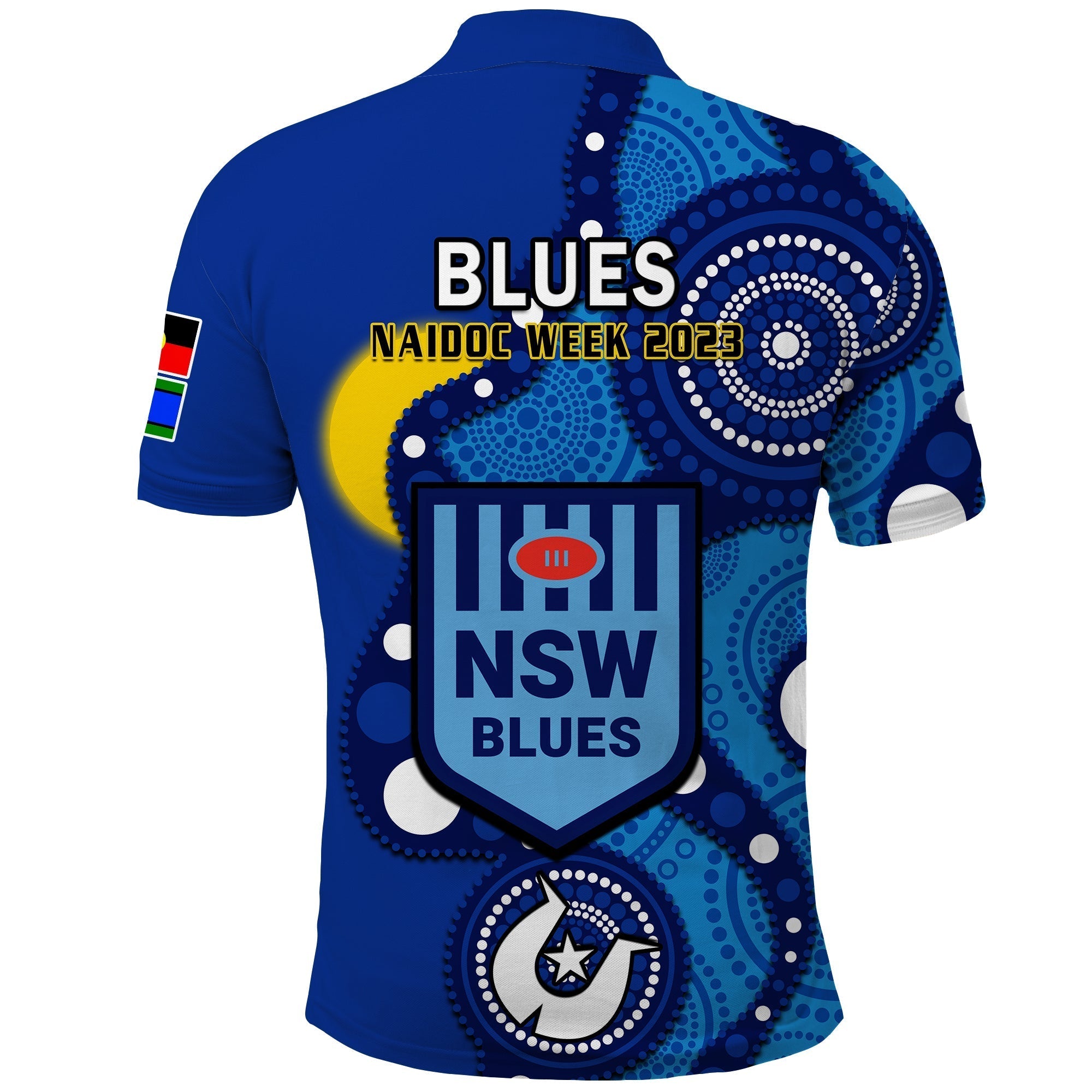 Blues Rugby NAIDOC 2023 Polo Shirt NSW For Our Elders Indigenous Art - Vibe Hoodie Shop
