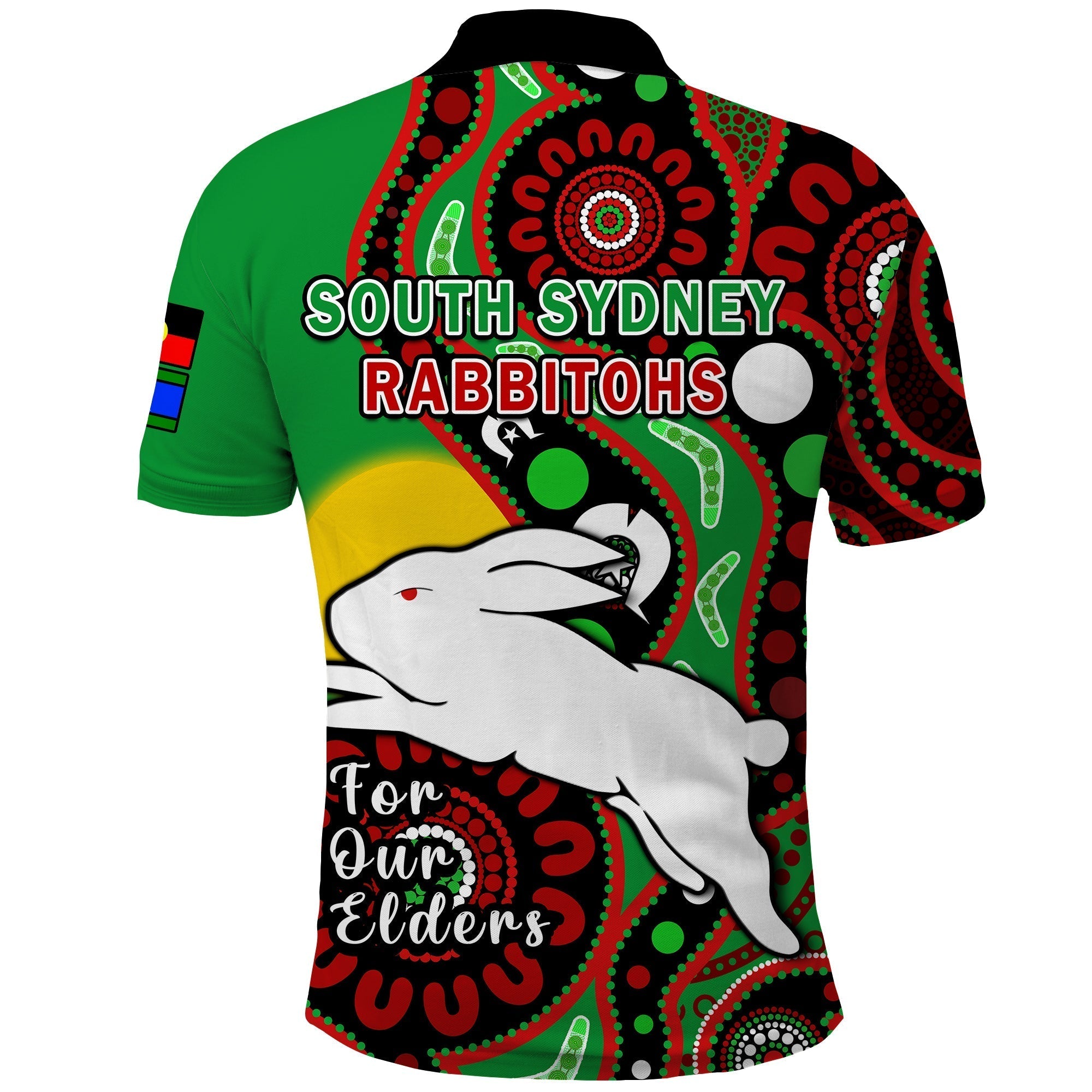 Rabbitohs Rugby NAIDOC 2023 Polo Shirt For Our Elders Aboriginal - Vibe Hoodie Shop