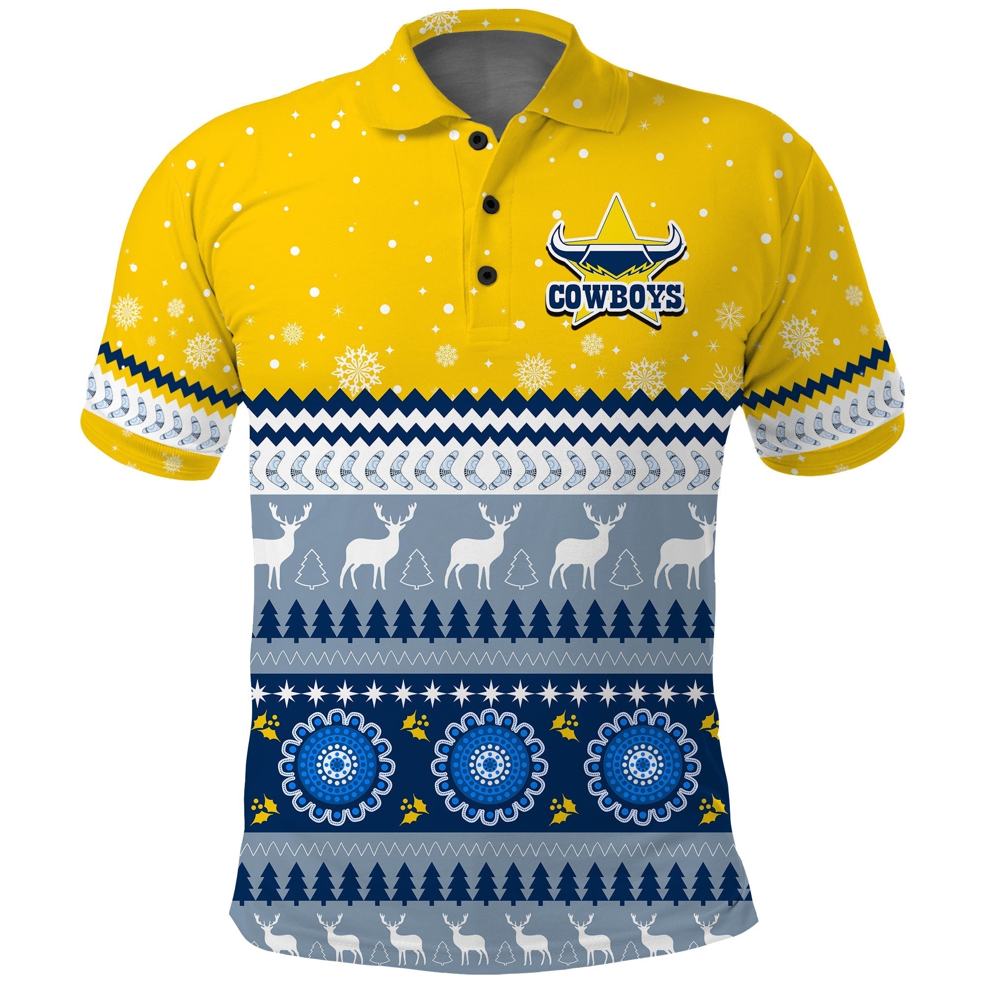 Cowboys Aboriginal Polo Shirt Christmas North Queensland - Vibe Hoodie Shop