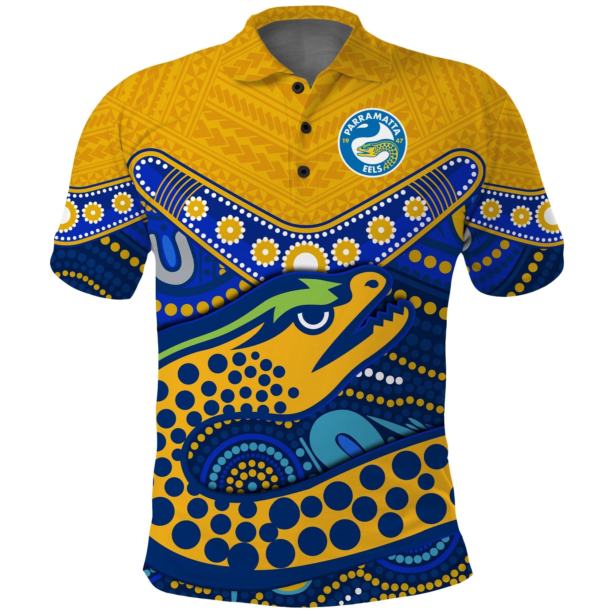 Eels Rugby Polo Shirt Aboriginal and Polynesia Parramatta - Vibe Hoodie Shop