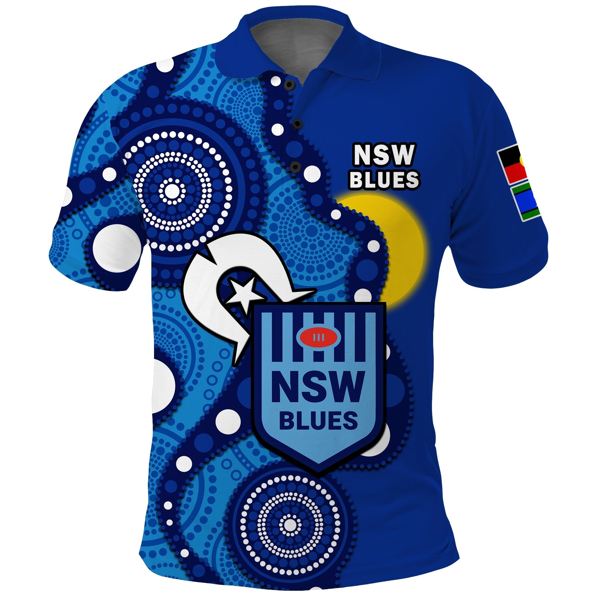 Blues Rugby NAIDOC 2023 Polo Shirt NSW For Our Elders Indigenous Art - Vibe Hoodie Shop