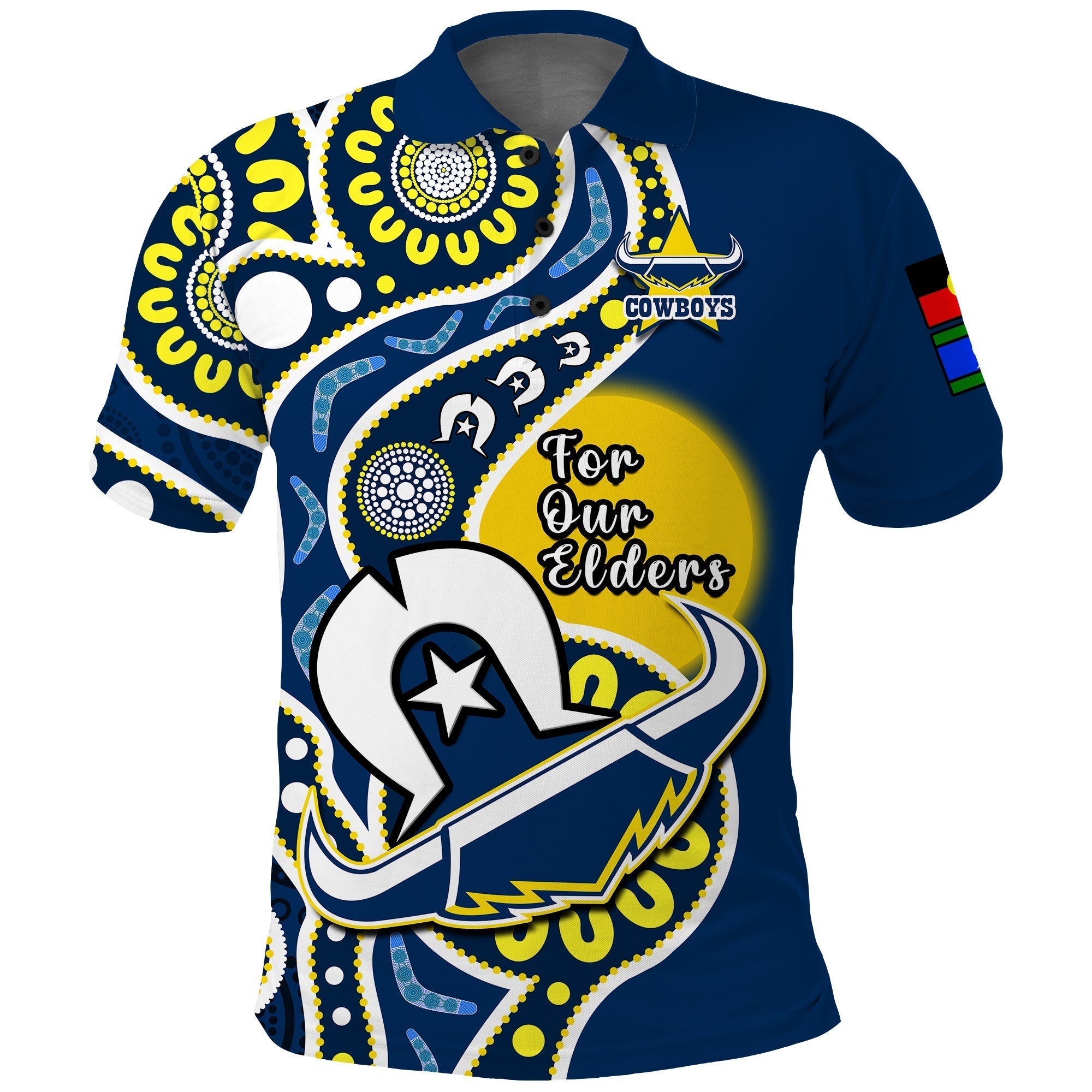 (Custom Text And Number) Cowboys Rugby NAIDOC 2023 Polo Shirt For Our Elders Aboriginal - Vibe Hoodie Shop