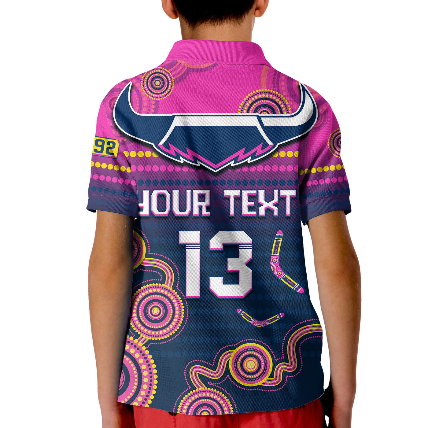(Custom Text and Number) Cowboys Rugby Polo Shirt Aboriginal Go Premiers North Queensland - Vibe Hoodie Shop