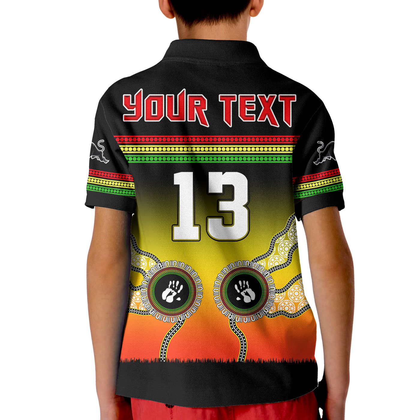 (Custom Text and Number) Panthers Polo Shirt Go The Mighty Penrith Aboriginal - Vibe Hoodie Shop