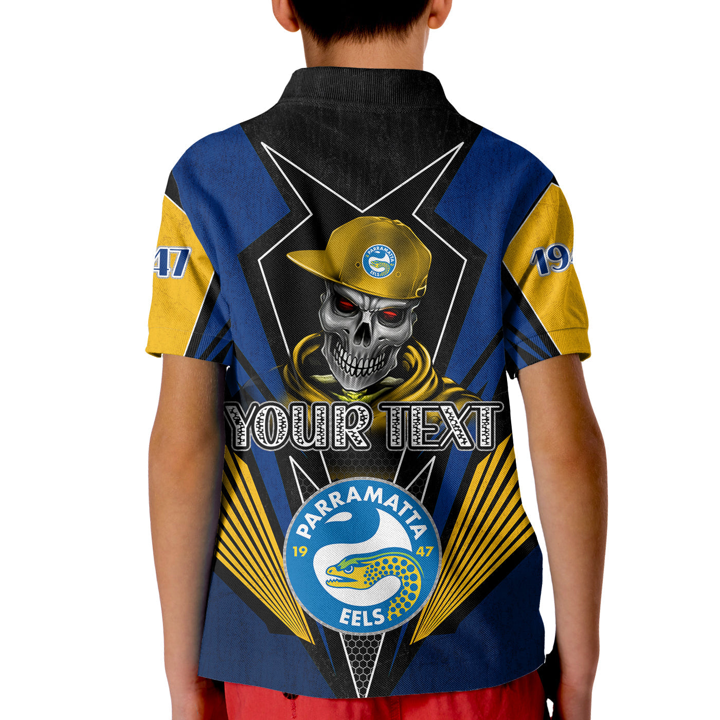 (Custom Personalised) Eels Rugby Polo Shirt Mascot Parramatta Since 1947 Cool Skull - Vibe Hoodie Shop