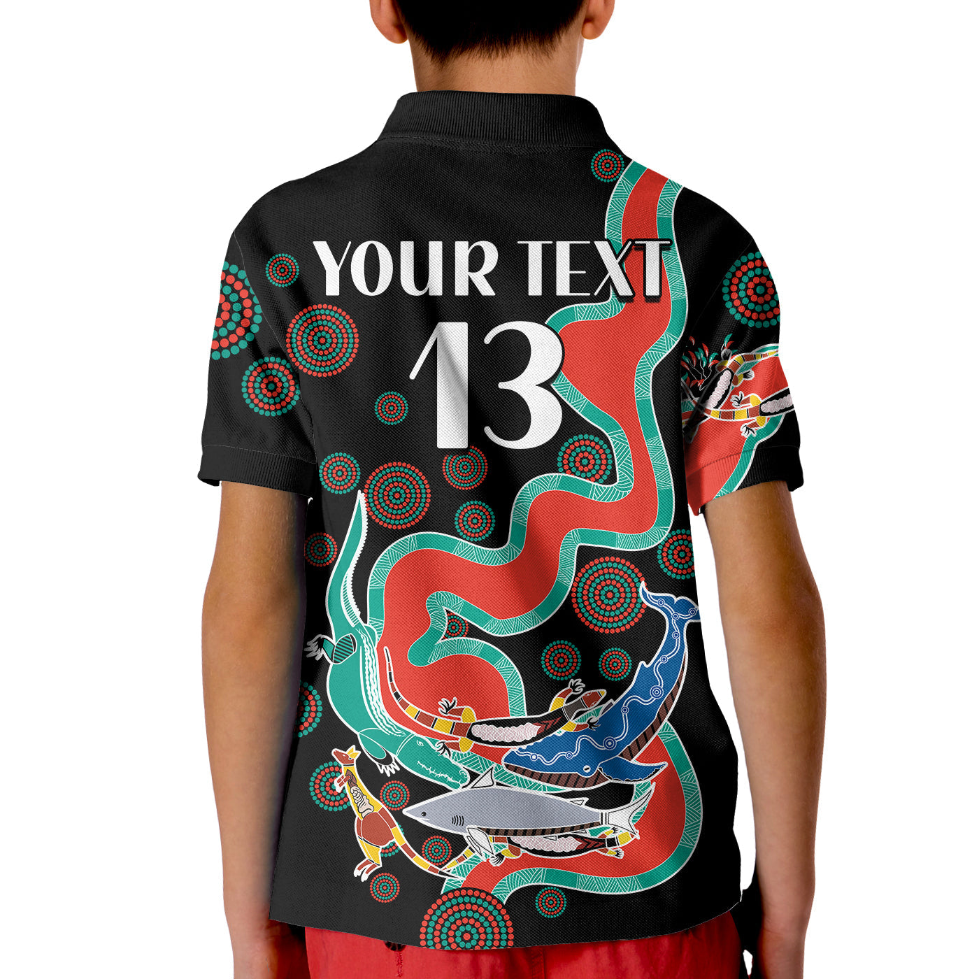 (Custom Text and Number) Rabbitohs Polo Shirt Go The Bunnies Aboriginal - Vibe Hoodie Shop