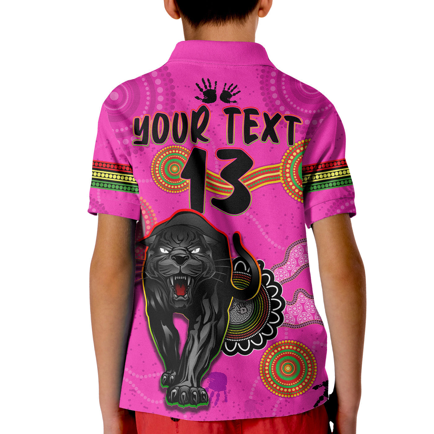 (Custom Text and Number) Panthers Polo Shirt Aboriginal Premiers 2022 We Are The Champions With Trophy - Vibe Hoodie Shop