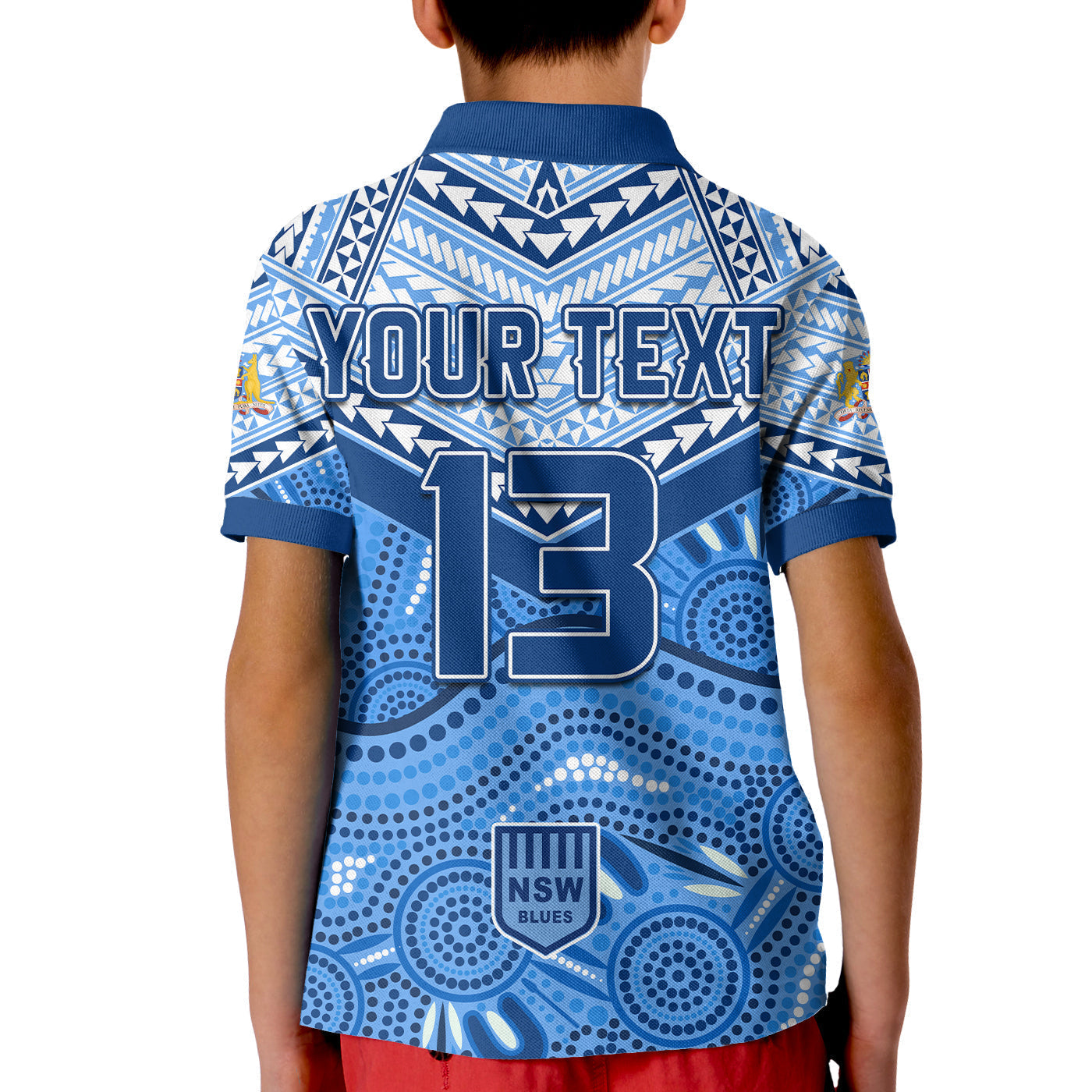 (Custom Text and Number) NSW Blues Polo Shirt Aboriginal and Polynesia Admirable - Vibe Hoodie Shop