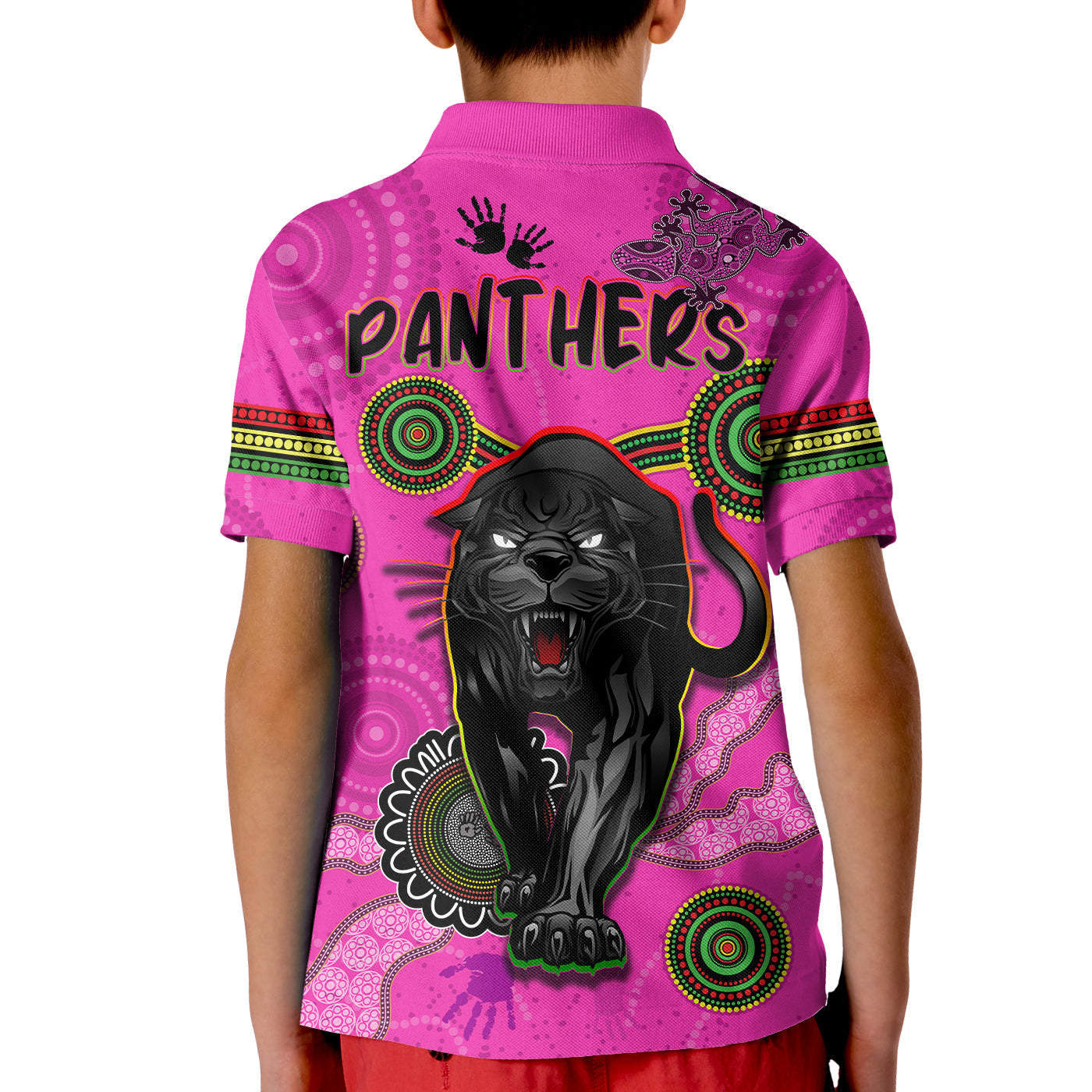 Panthers Polo Shirt Aboriginal with Lizard - Vibe Hoodie Shop