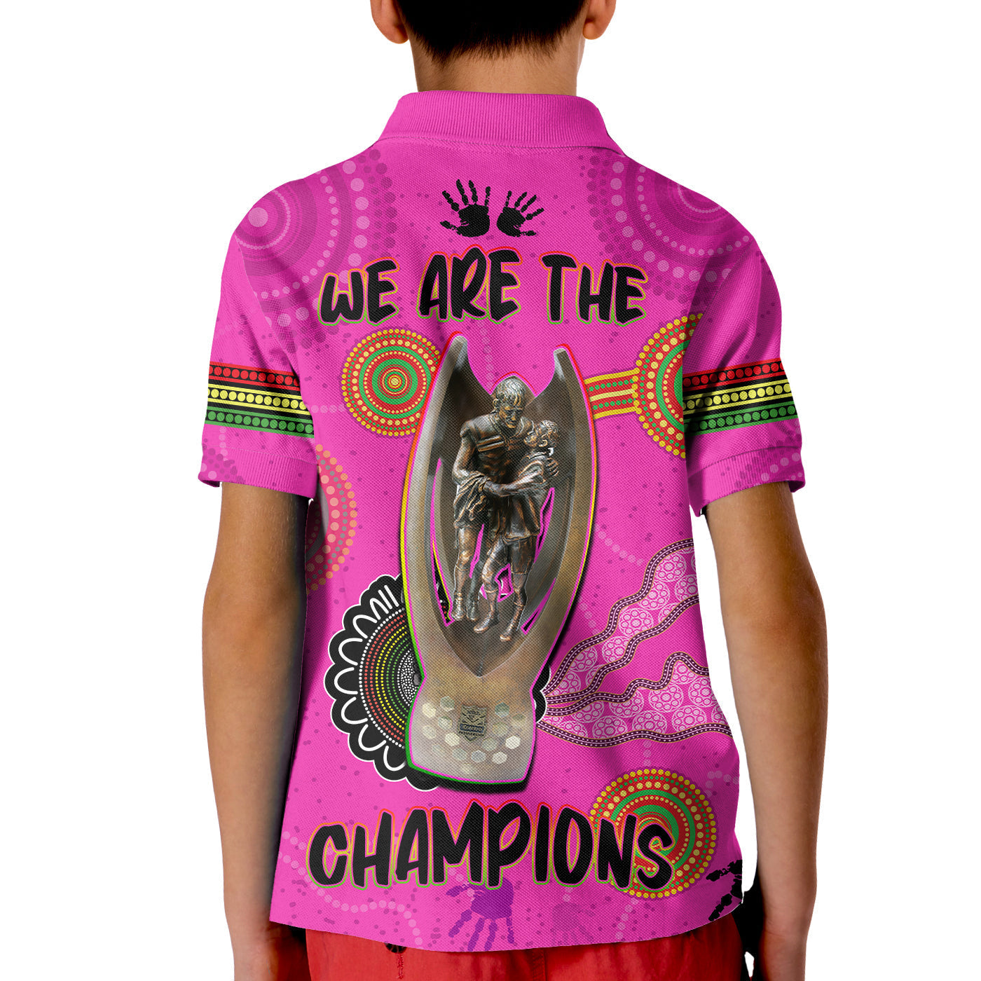 Panthers Polo Shirt Aboriginal Premiers 2022 We Are The Champions With Trophy - Vibe Hoodie Shop