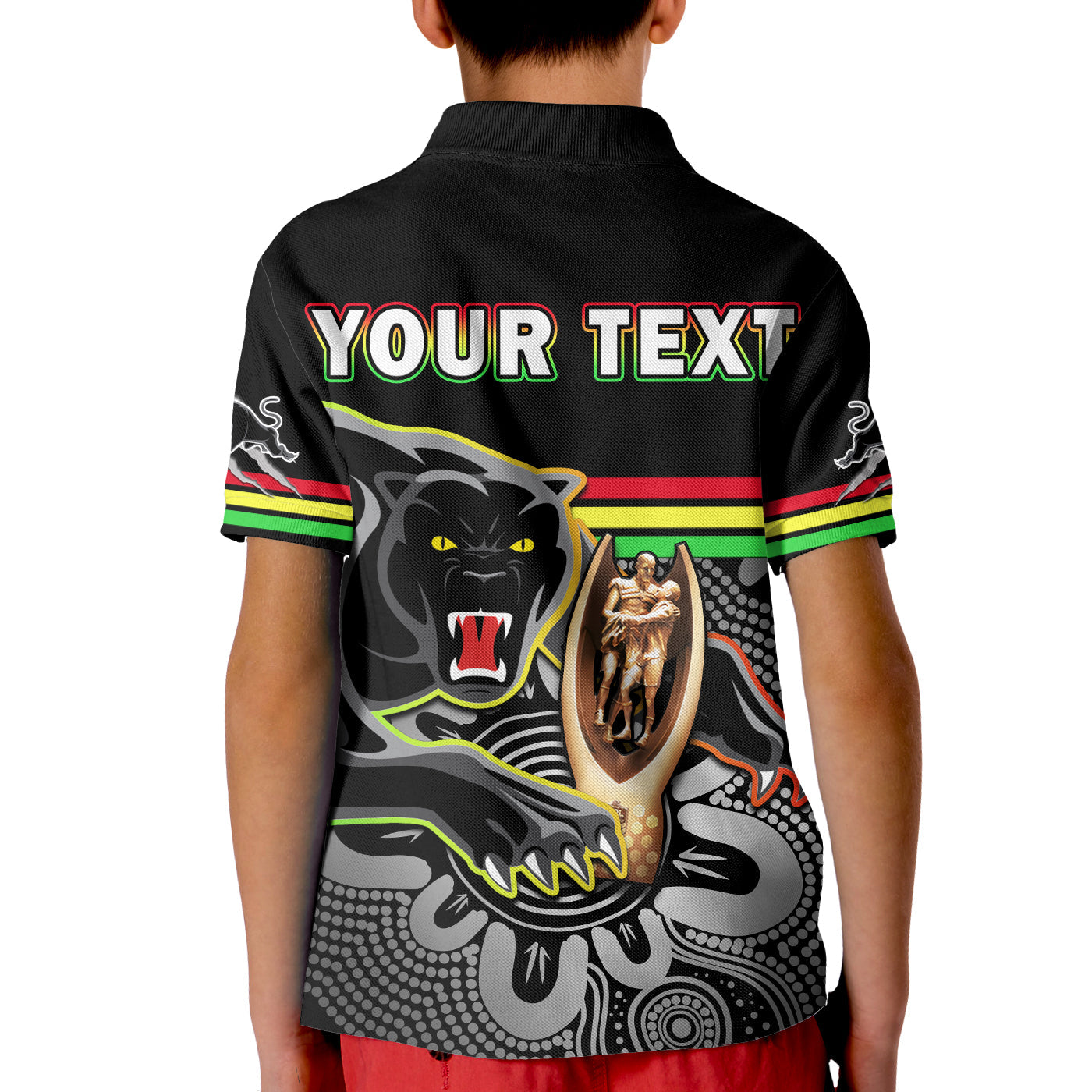 Custom Personalised Panthers Rugby Polo Shirt Pennies Premiers 2022 Back To Back Indigenous Original - Vibe Hoodie Shop