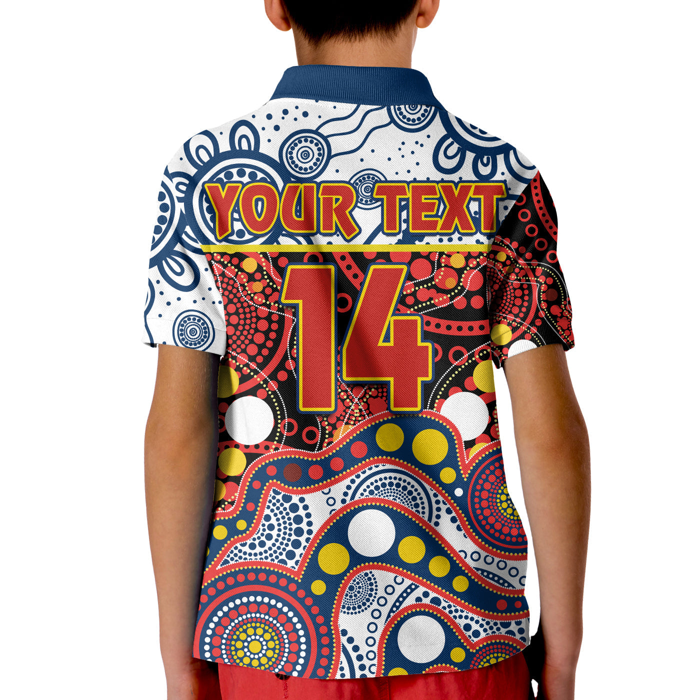 custom-text-and-number-roosters-rugby-polo-shirt-kid-easts-1908-aboriginal-artsy-premiers