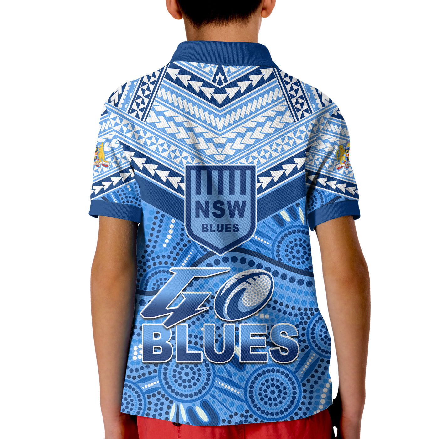 NSW Blues Polo Shirt Aboriginal and Polynesia Admirable - Vibe Hoodie Shop