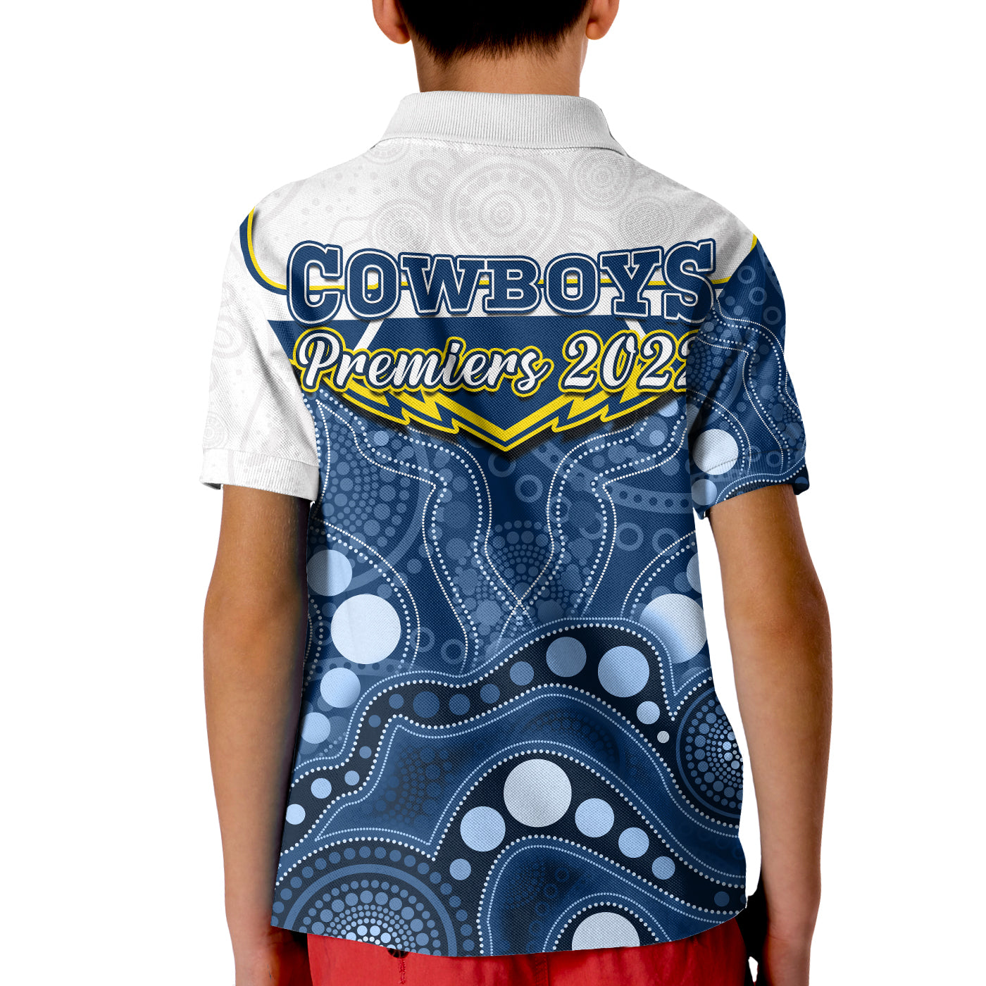 Cowboys Rugby Polo Shirt Indigenous Pattern 2022 Premiers Sporty Style - Vibe Hoodie Shop