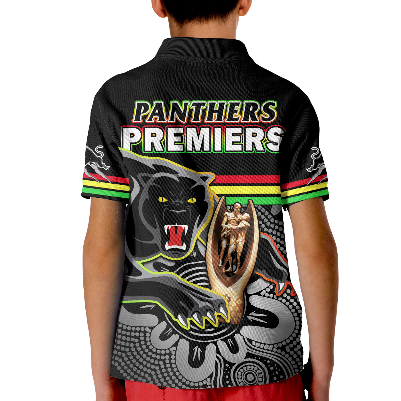 Panthers Rugby Polo Shirt Pennies Premiers 2022 Back To Back Indigenous Original - Vibe Hoodie Shop