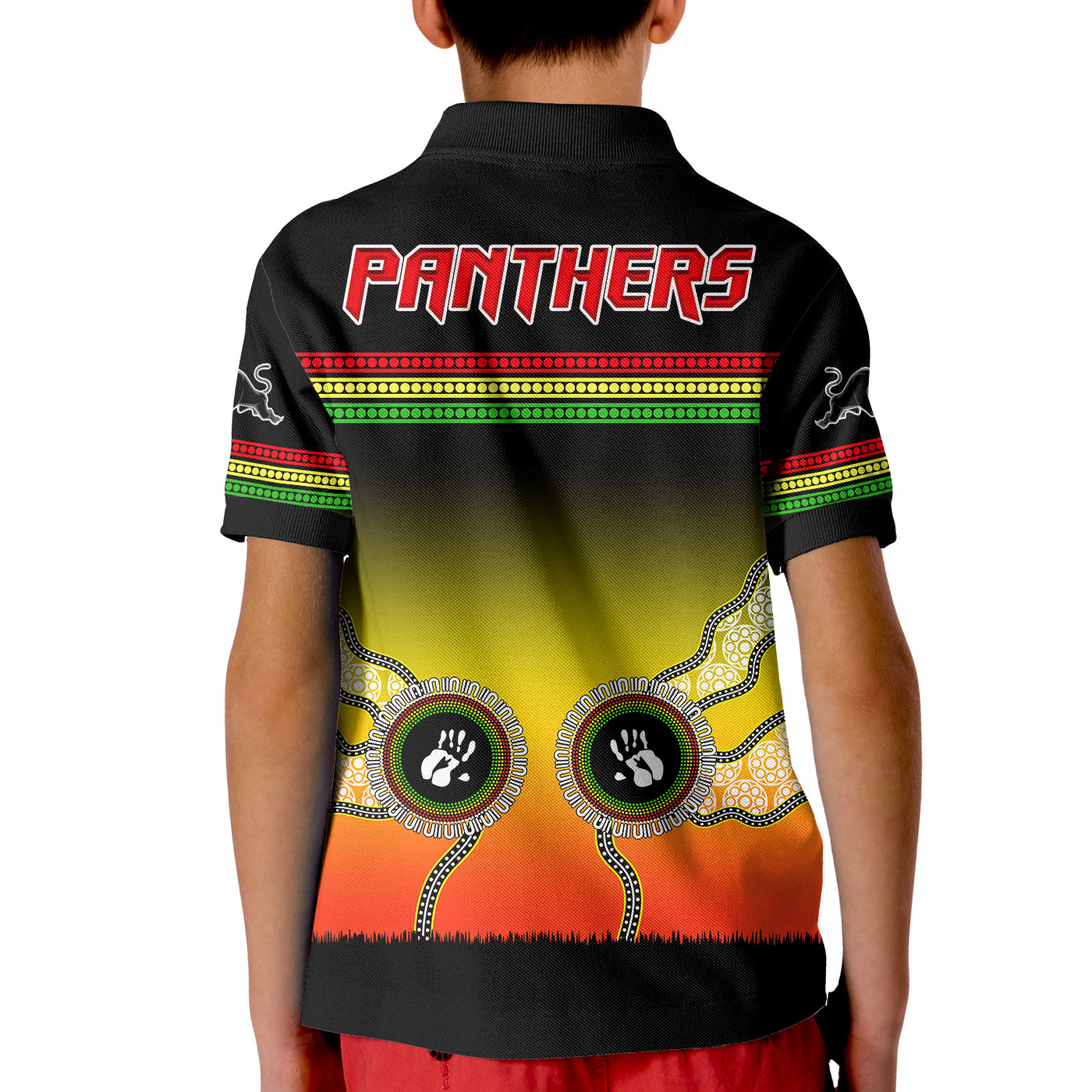 Panthers Polo Shirt Go The Mighty Penrith Aboriginal - Vibe Hoodie Shop